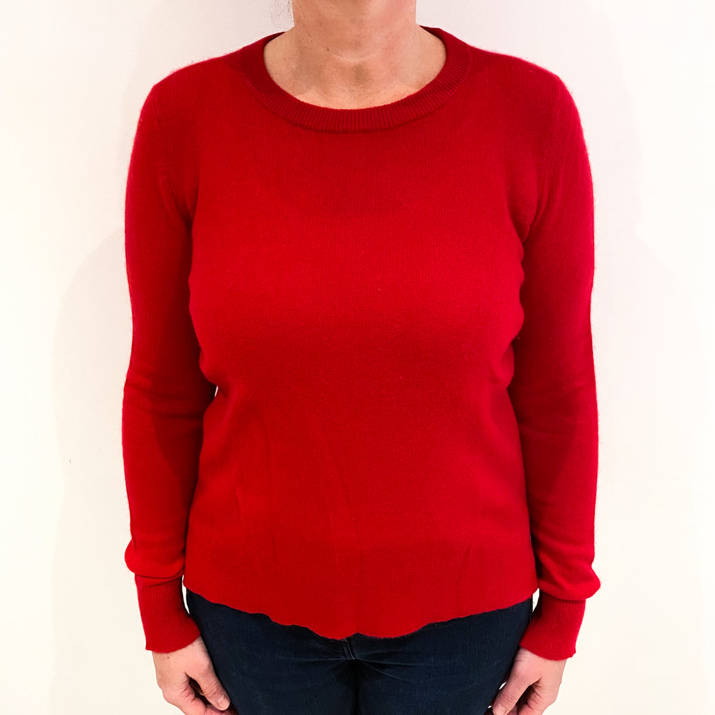Berry Red Cashmere Crew Neck Jumper Large