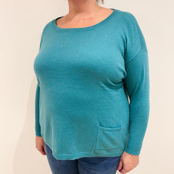 Sea Green Cashmere Crew Neck Jumper Extra Large