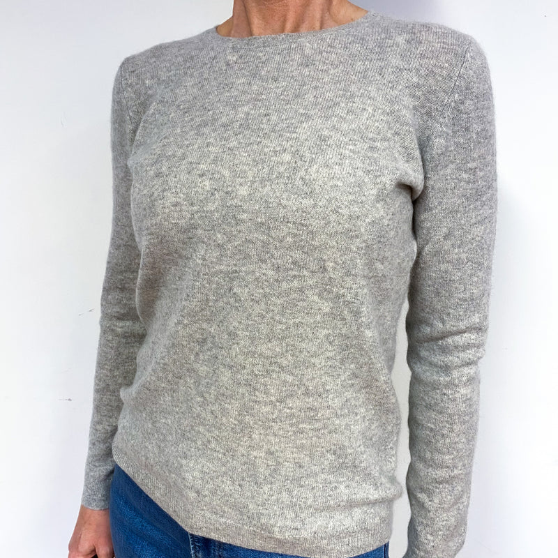 Soft Smoke Grey Cashmere Crew Neck Jumper Medium