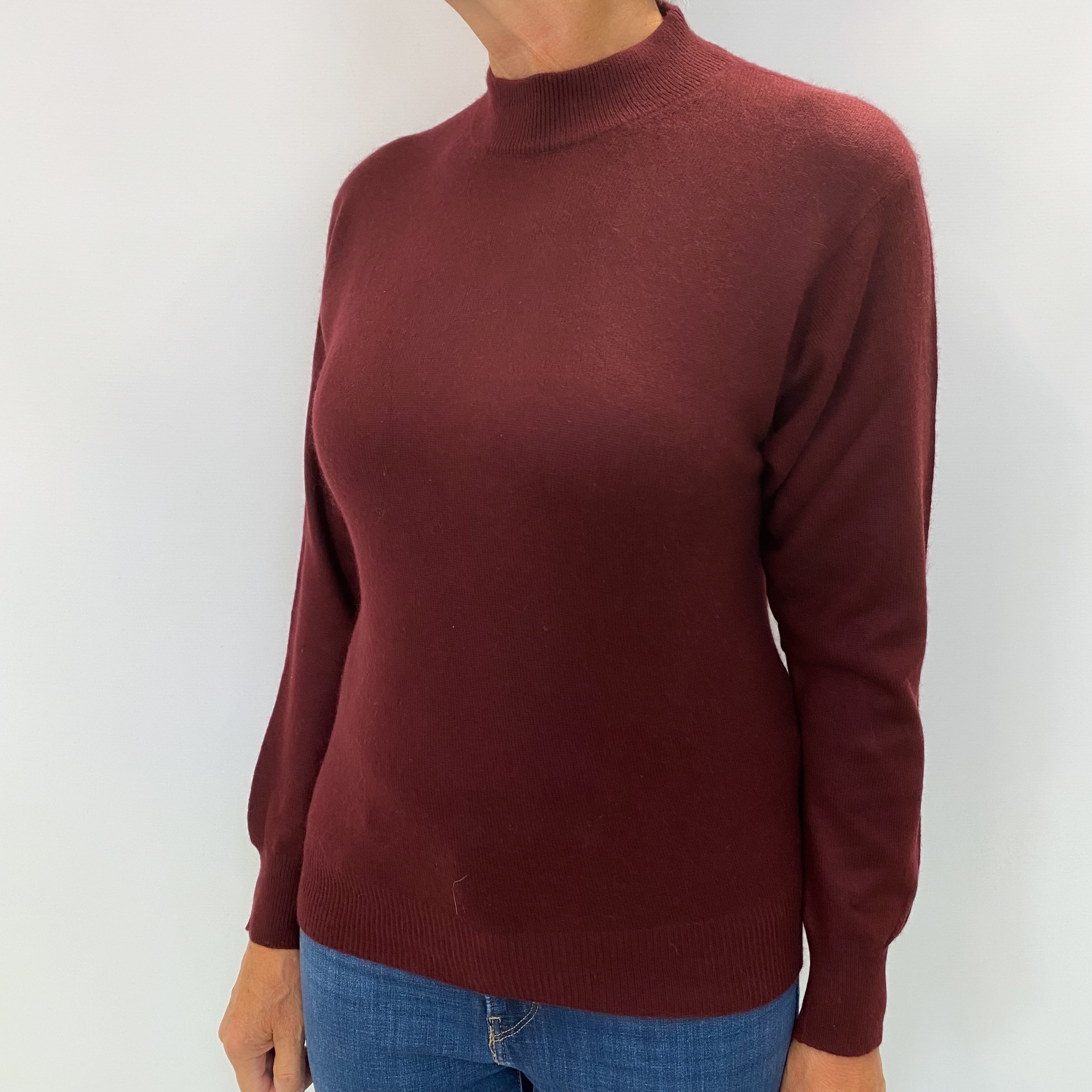 Mulberry Purple Cashmere Polo Neck Jumper Medium