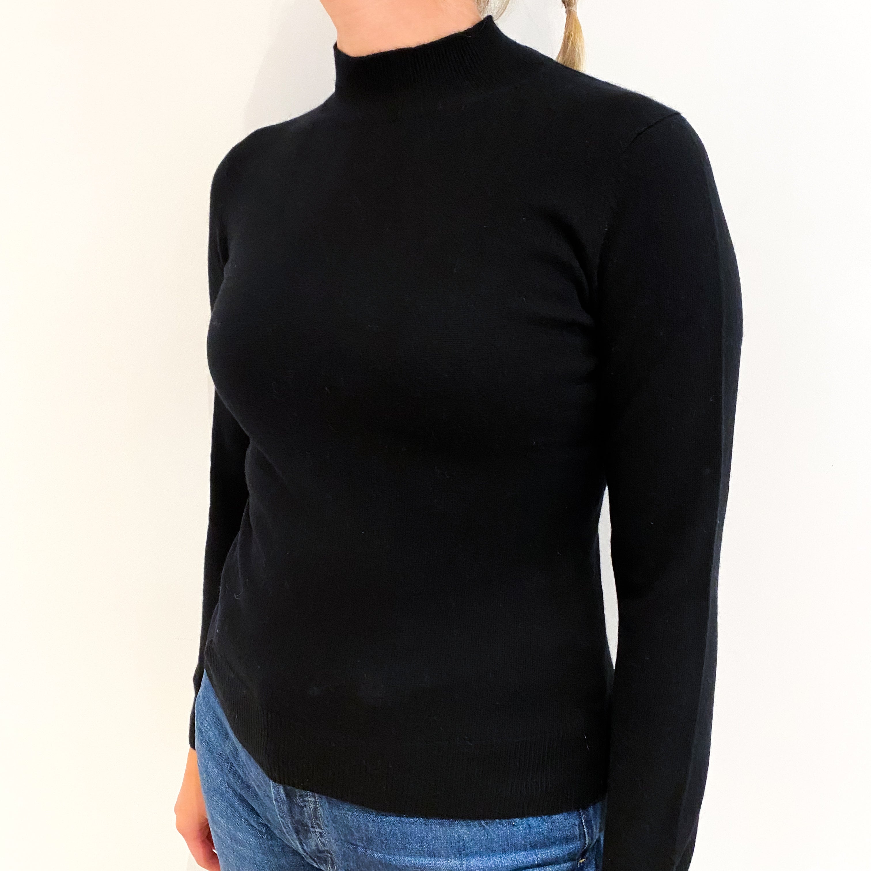 Black Cashmere Turtle Neck Jumper Small