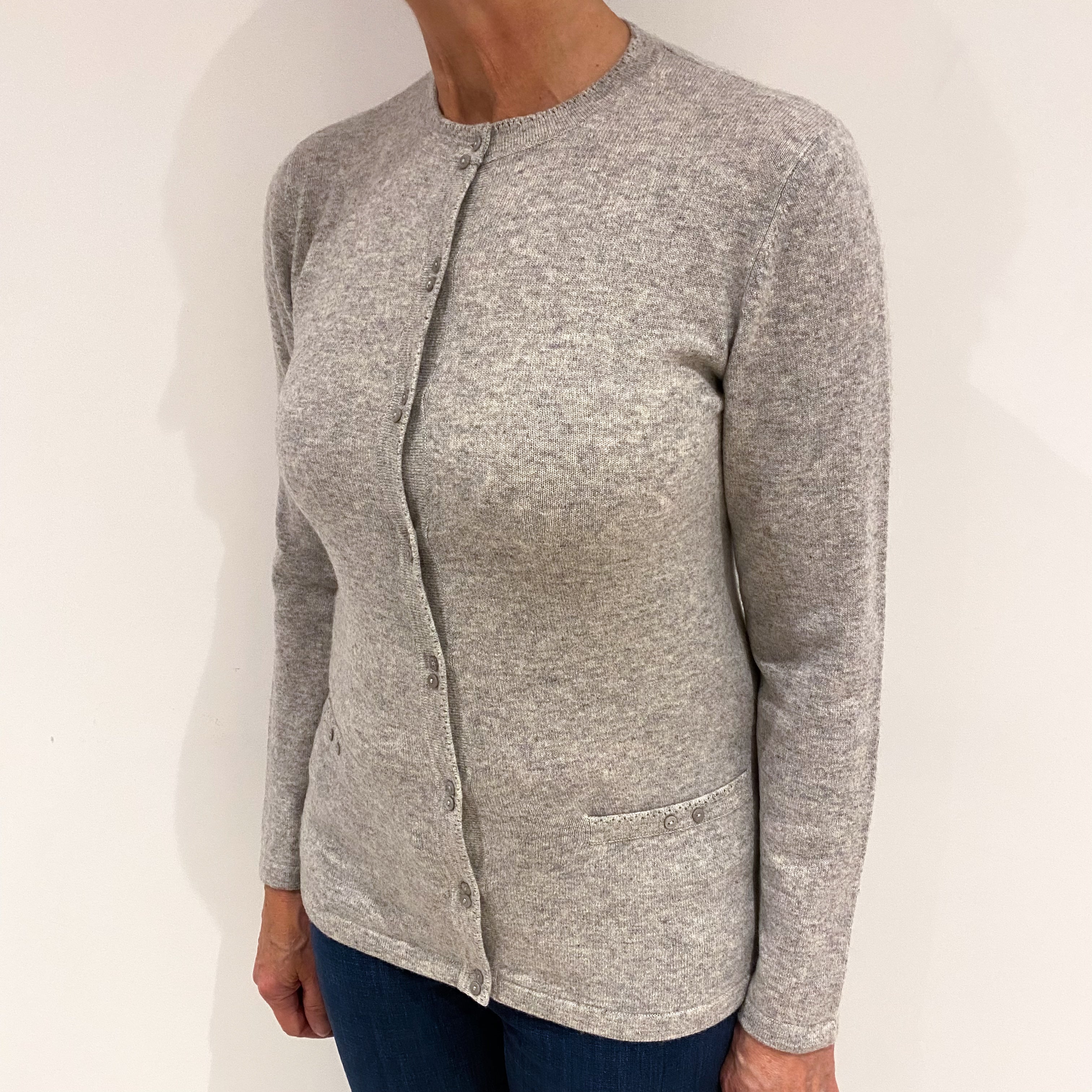 Smoke Grey Cashmere Cardigan Medium