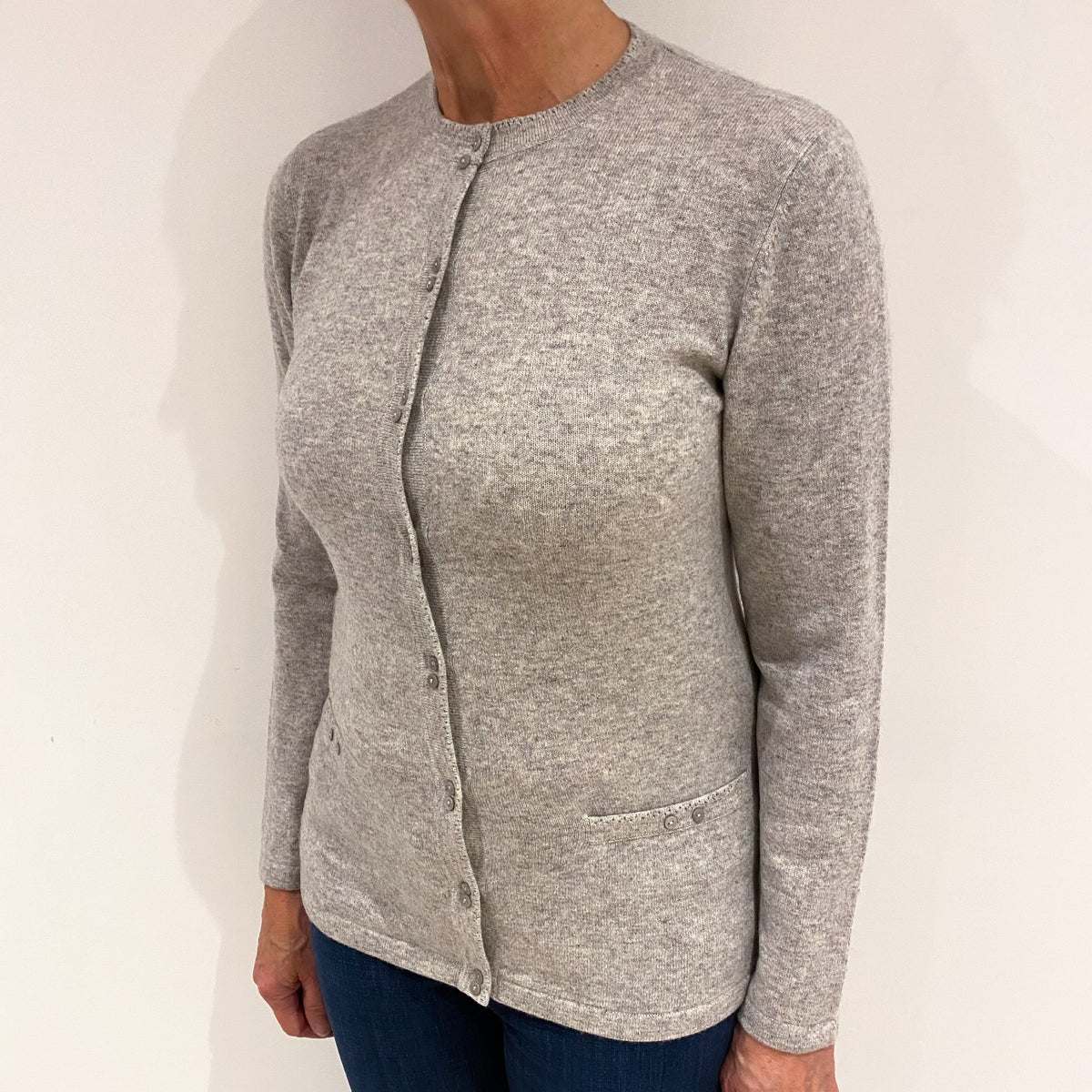 Smoke Grey Cashmere Cardigan Medium