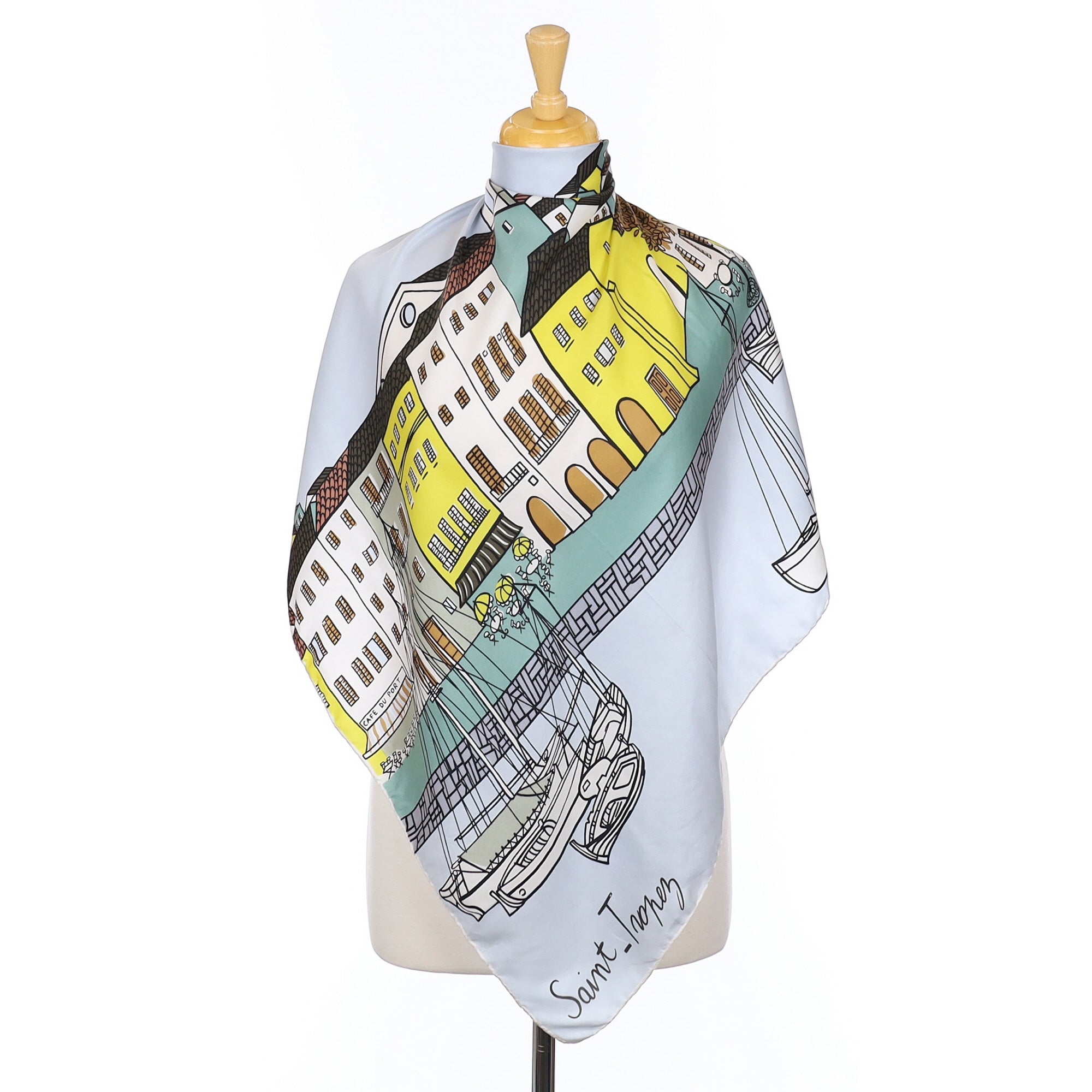 St Tropez Design Vintage Silk Scarf
