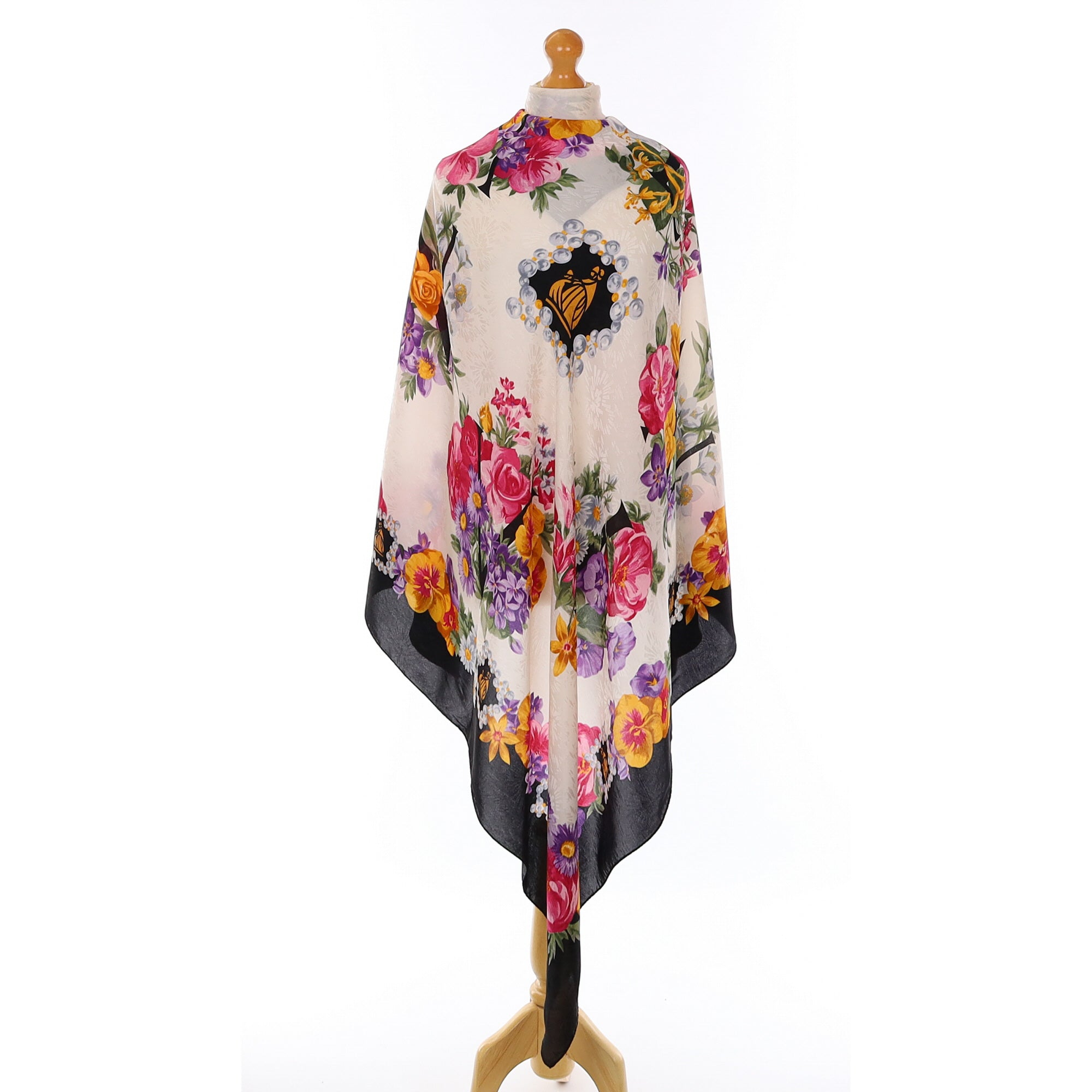 Extra Large Lanvin Floral Silk Scarf