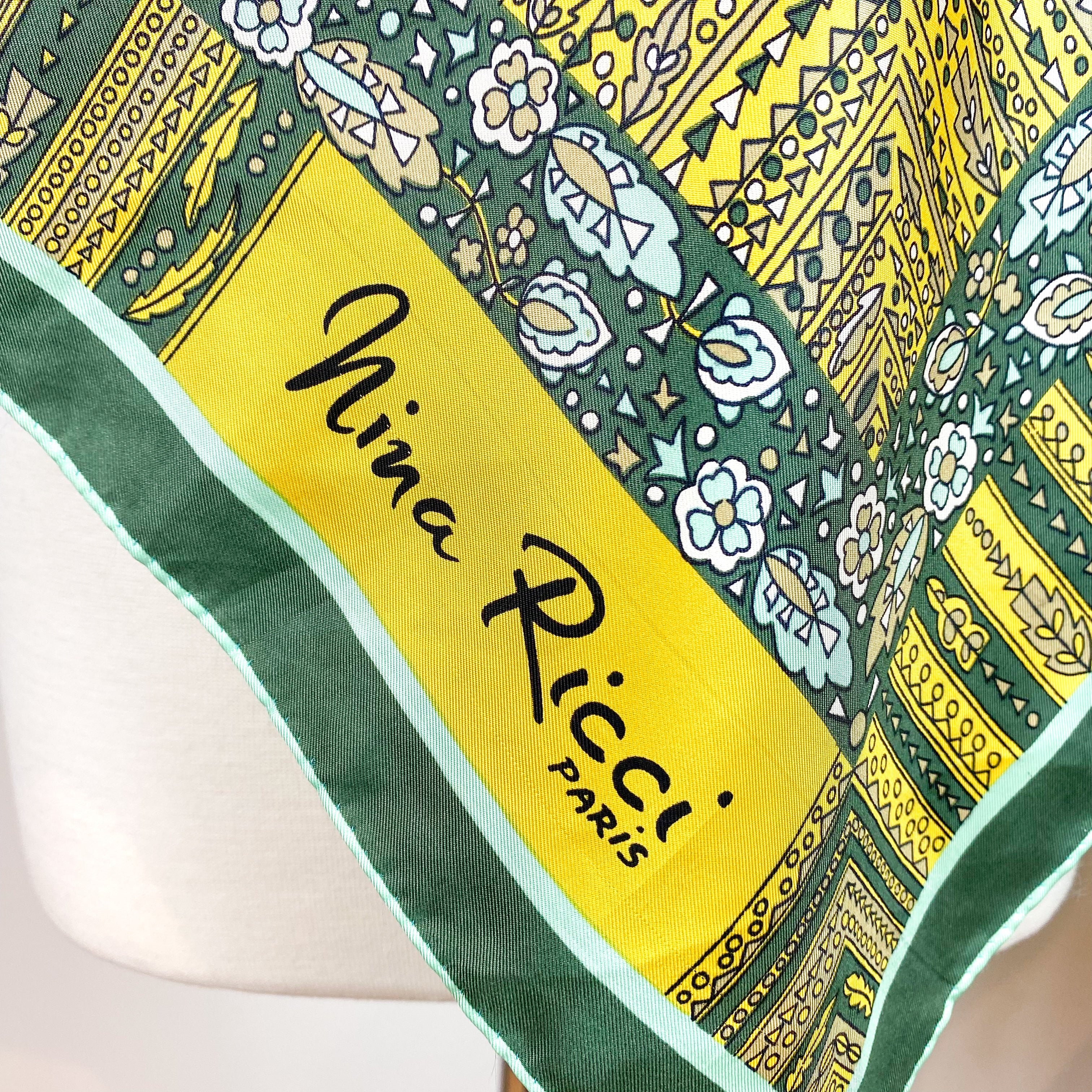 Nina Ricci French Designer Vintage Silk Scarf