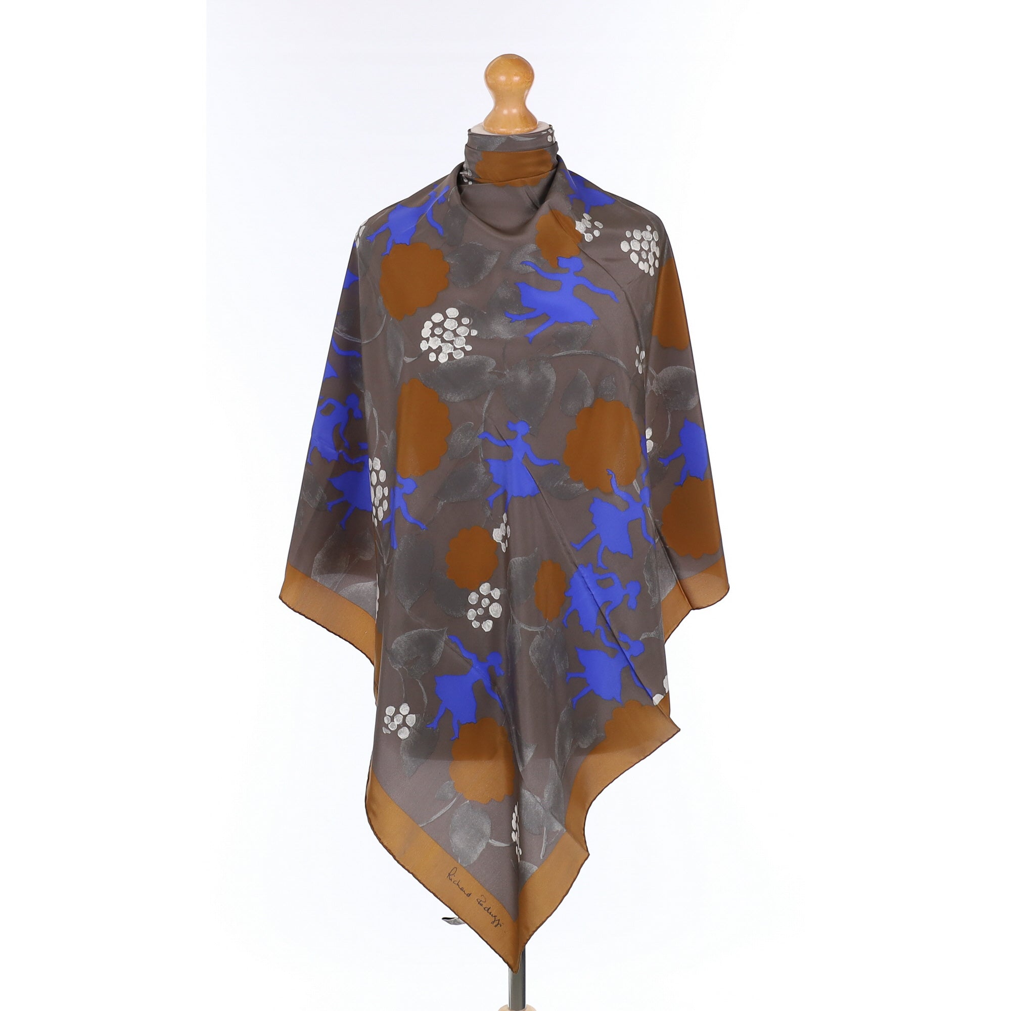 Brand New Boxed Louis Vuitton Blue Dancing Lady Silk Scarf