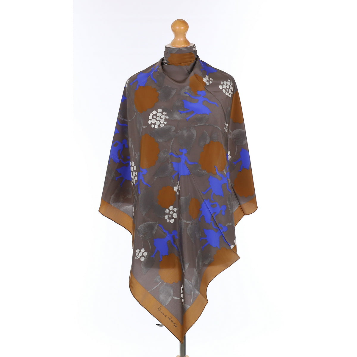 Brand New Boxed Louis Vuitton Blue Dancing Lady Silk Scarf