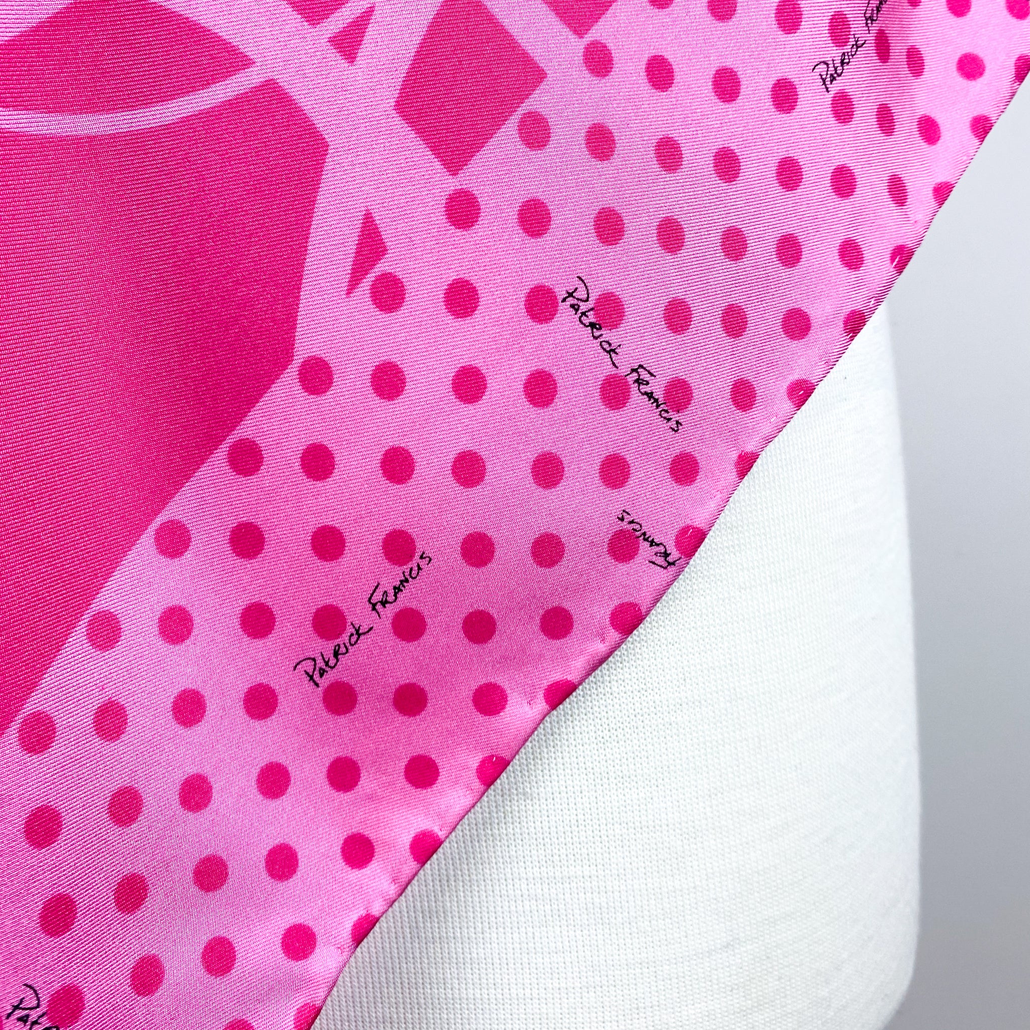 Immaculate Patrick Francis Pink Spotty Silk Scarf