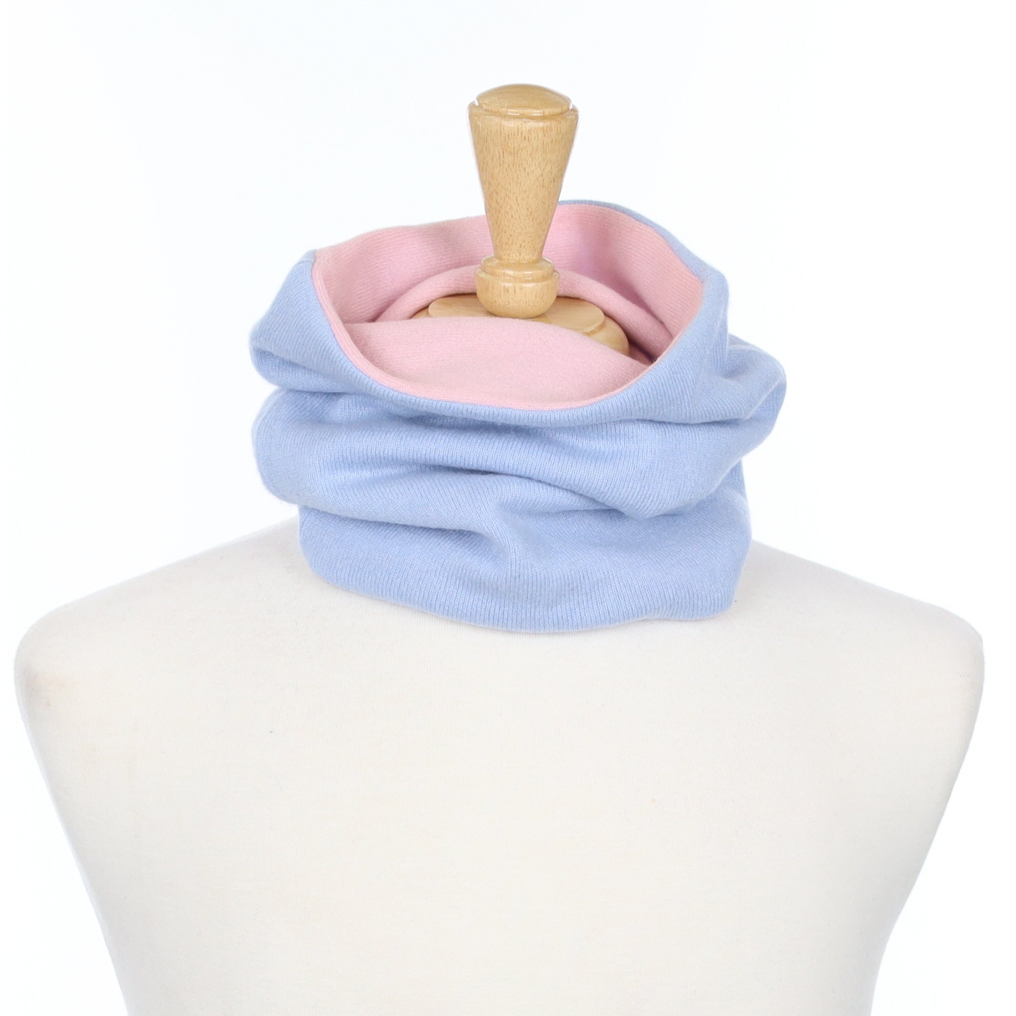 Baby Blue and Pink Luxury Double Layered Snood