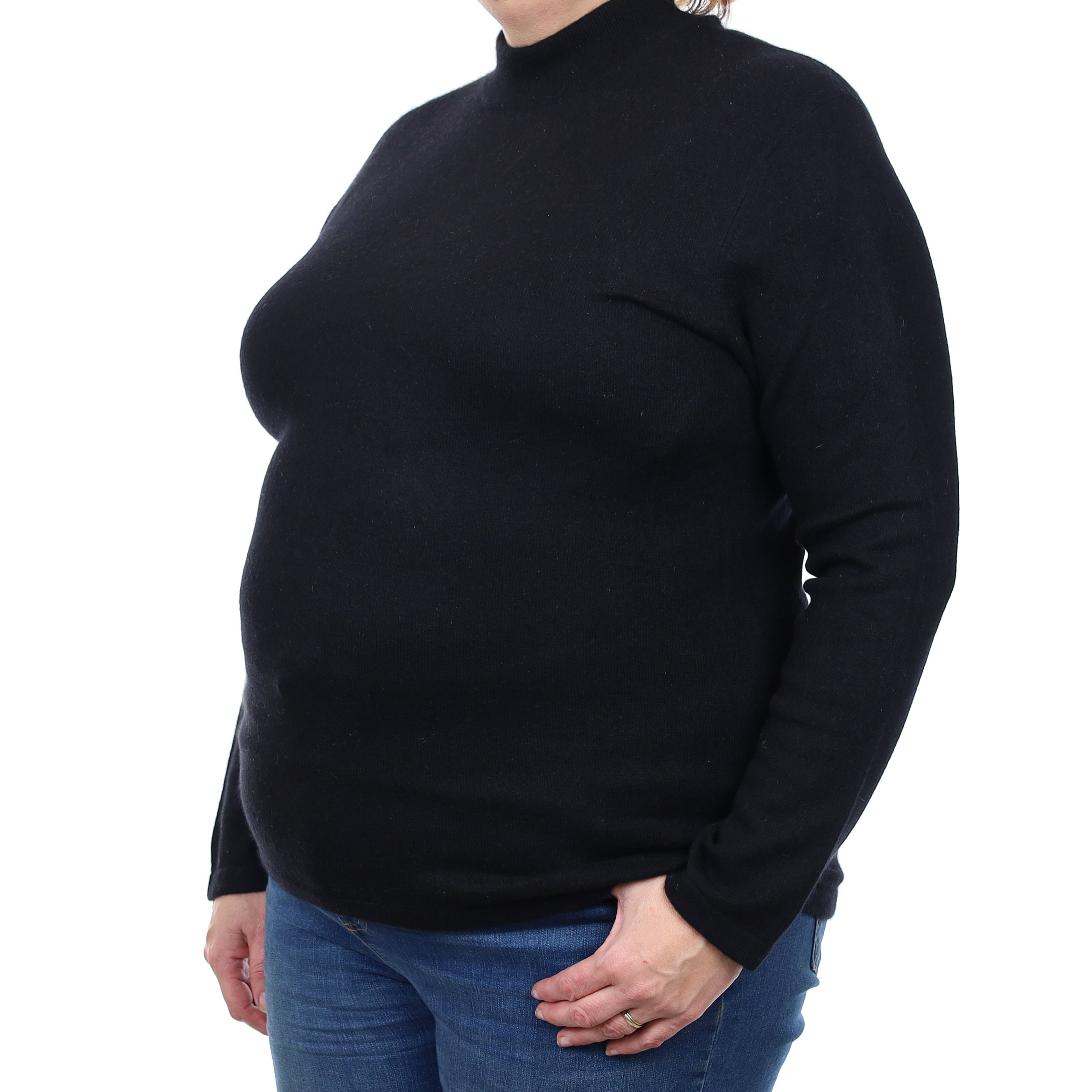 Black Cashmere Turtle Neck Jumper Extra Large