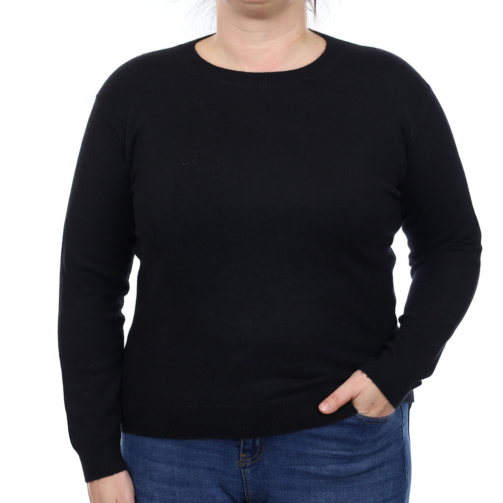 Falconeri Black Cashmere Crew Neck Jumper Large