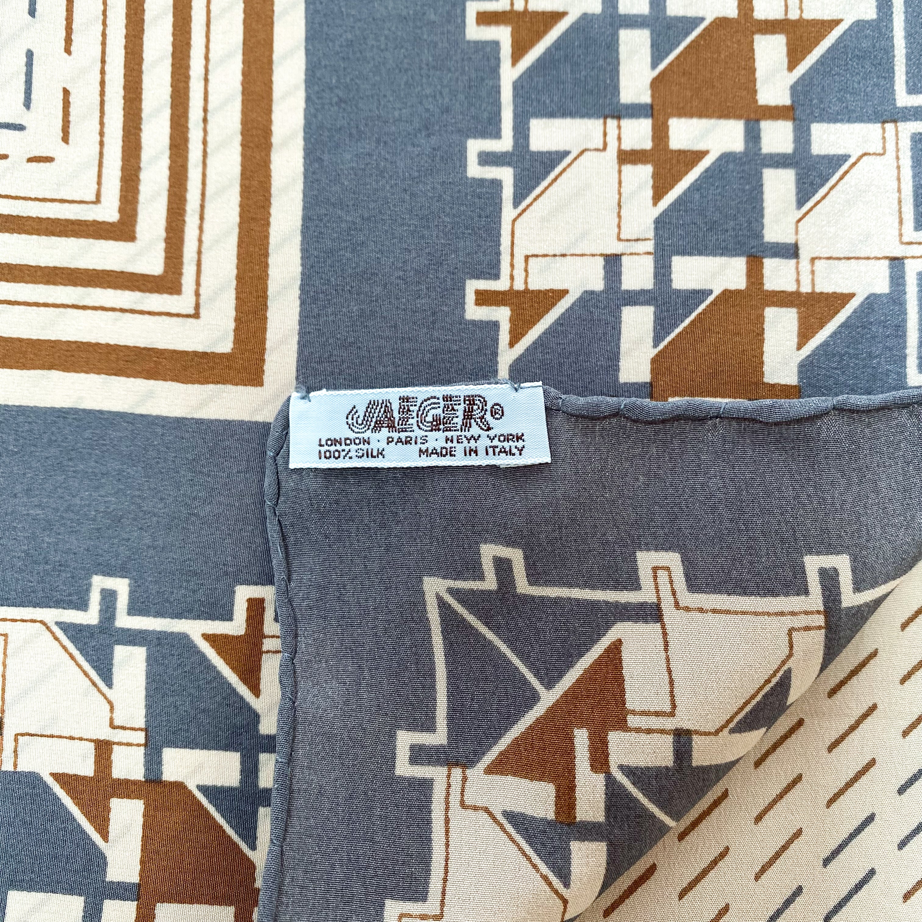 1970s Jaeger Vintage Silk Scarf