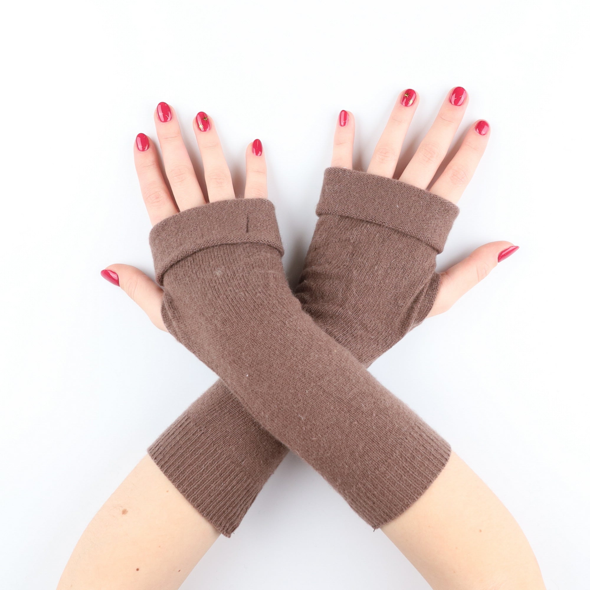 Nutmeg Brown Fingerless Gloves