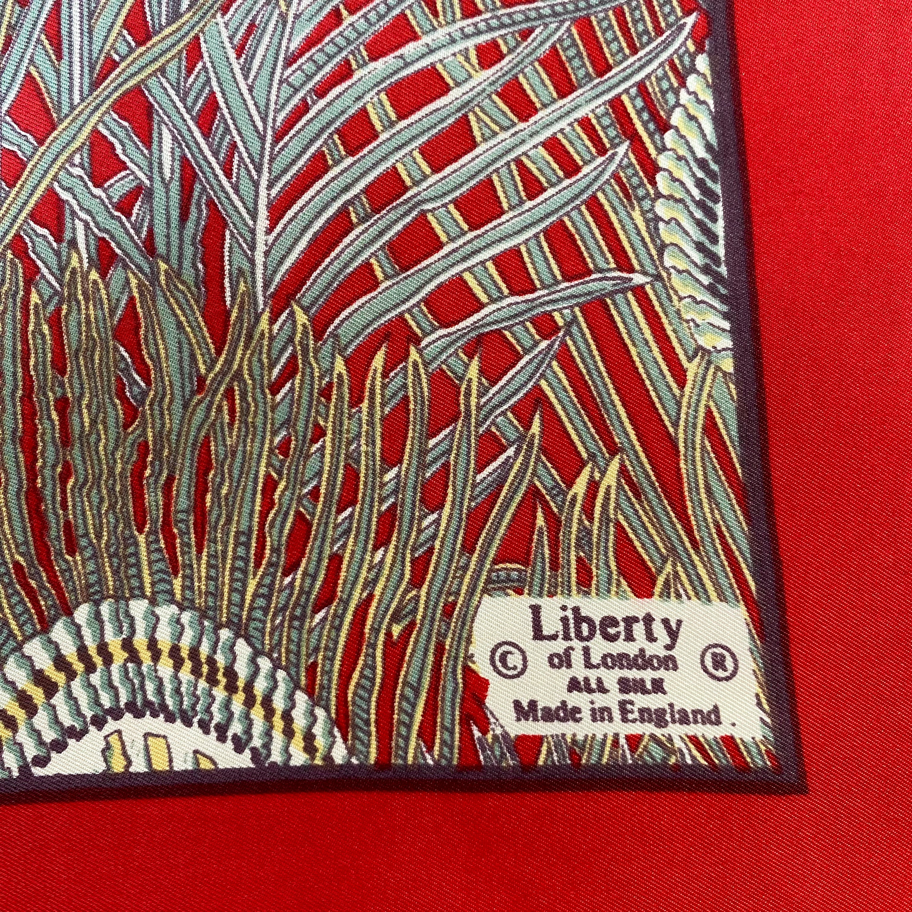 Immaculate 1970s Peacock Feather Liberty Vintage Silk Scarf