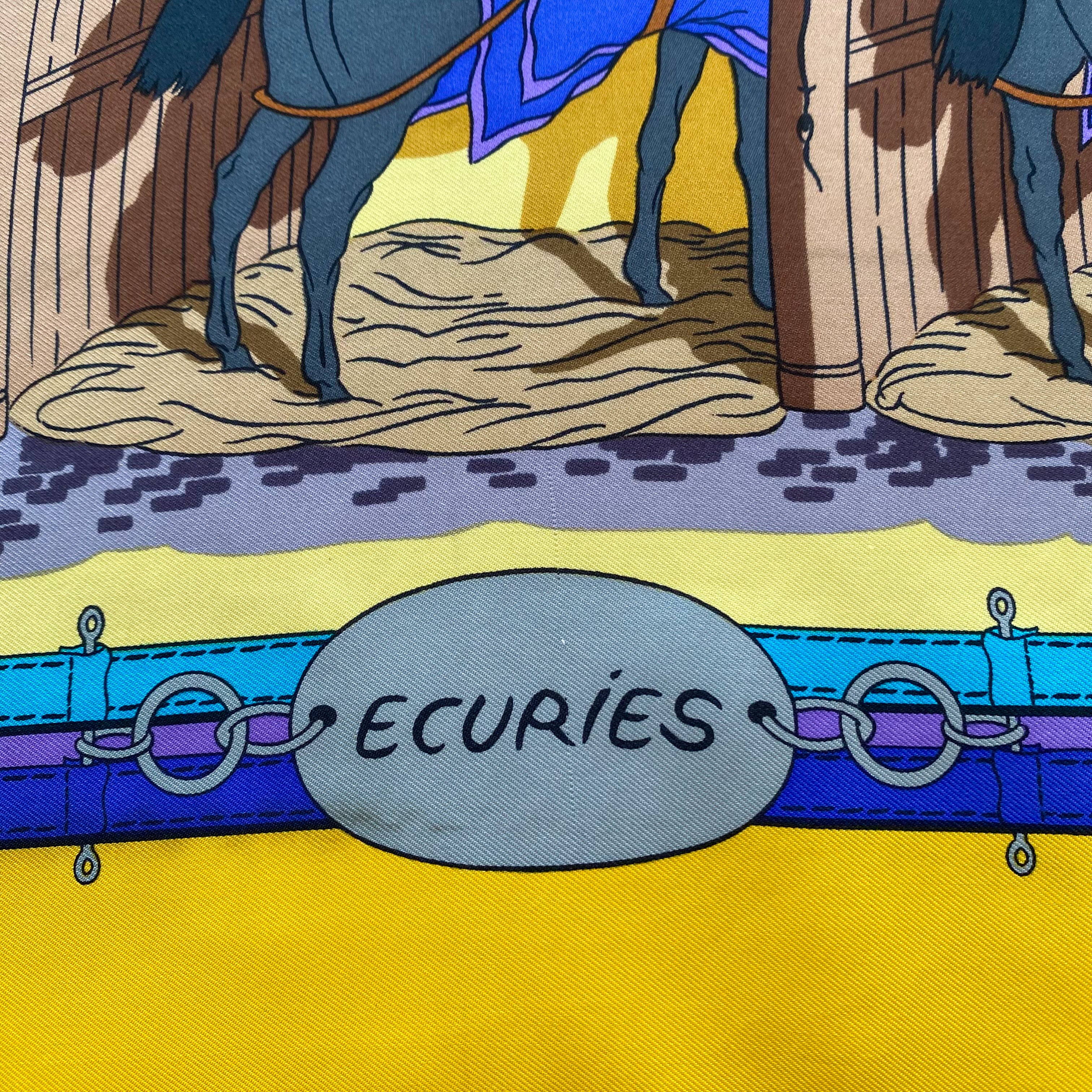 Hermès Ecuries Equestrian Silk Scarf