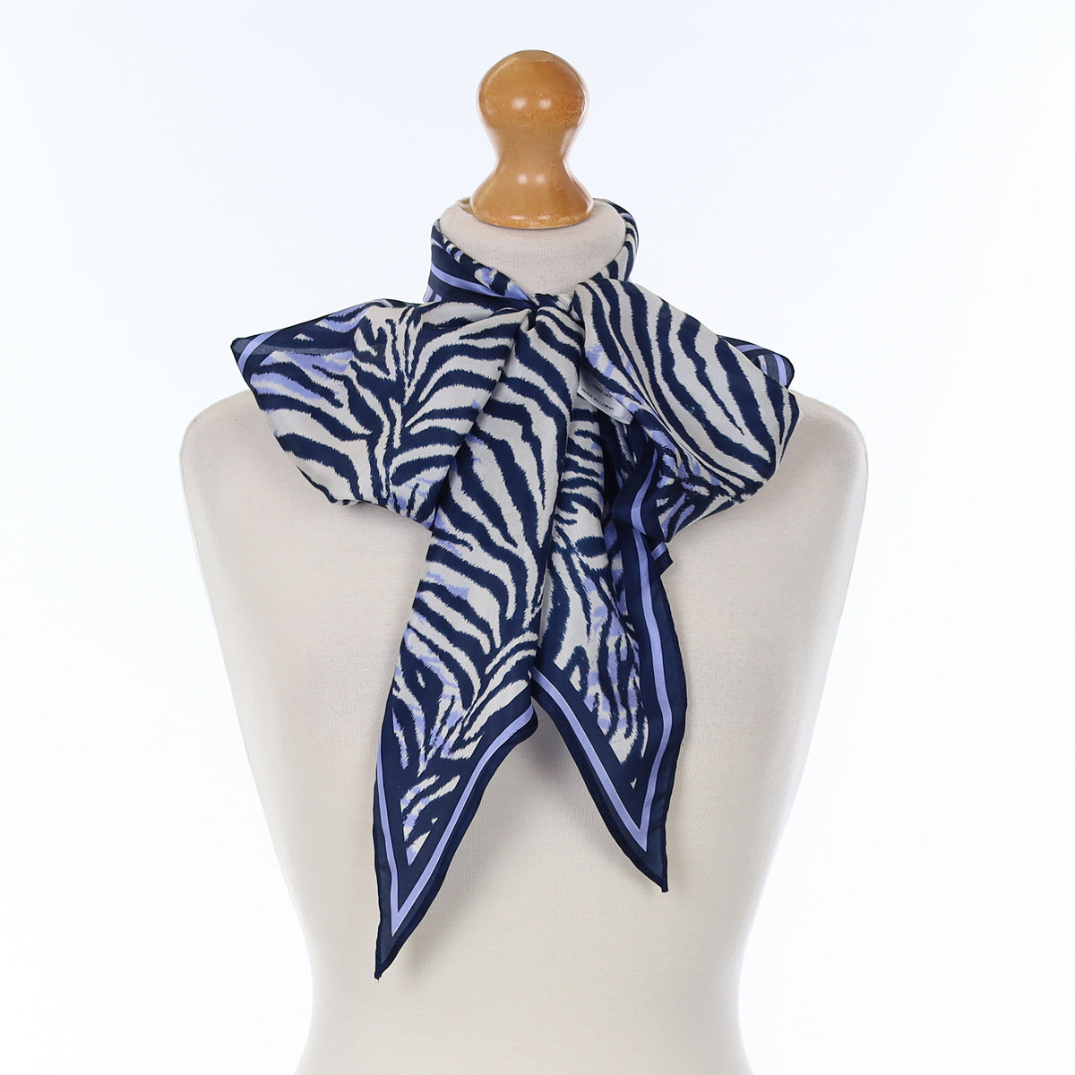 Austin Reed Blue Zebra Print Pussy Bow