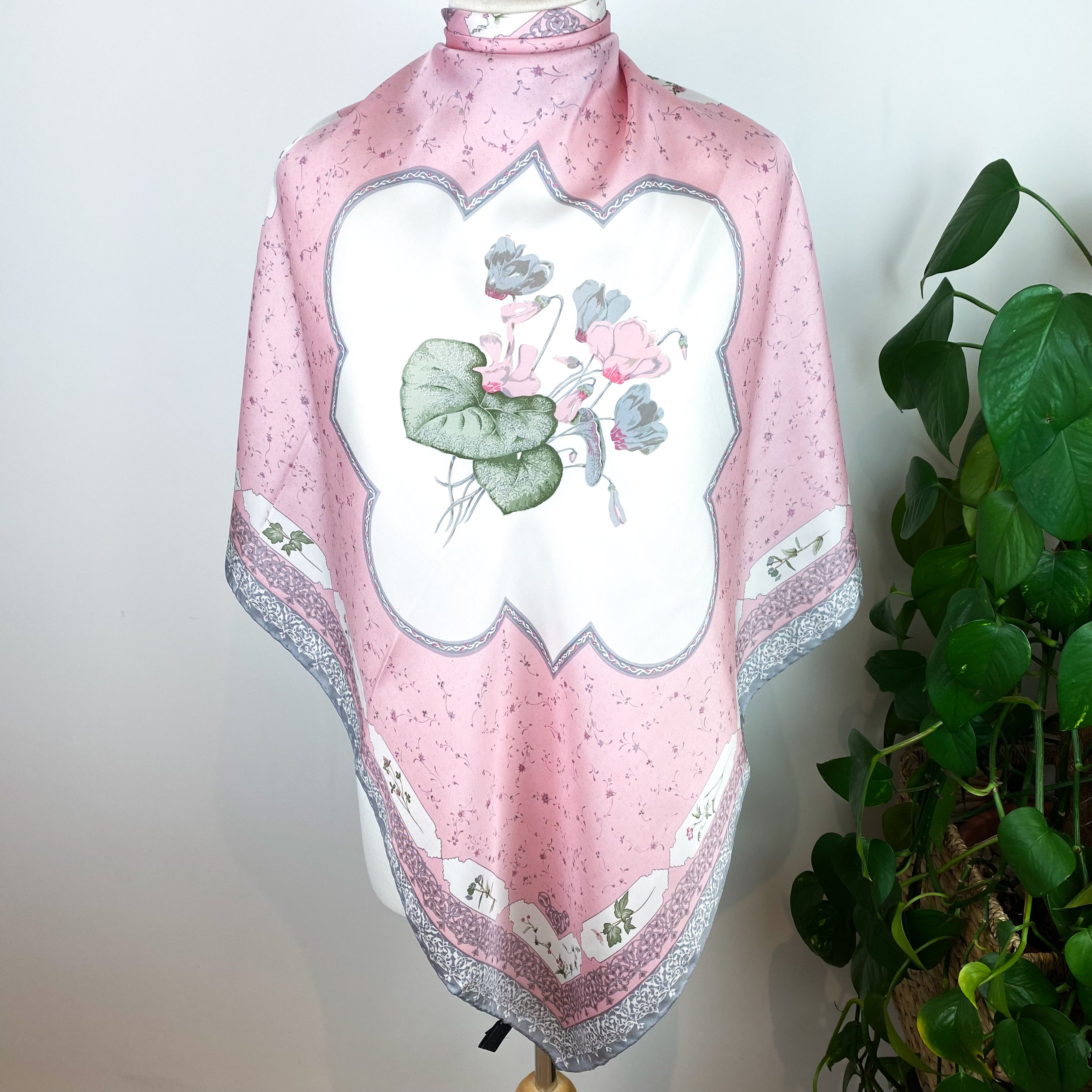 Pretty Pastel Beckford Floral Silk Scarf