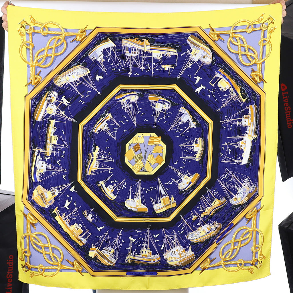 Hermès Retour de Pêche Silk Scarf