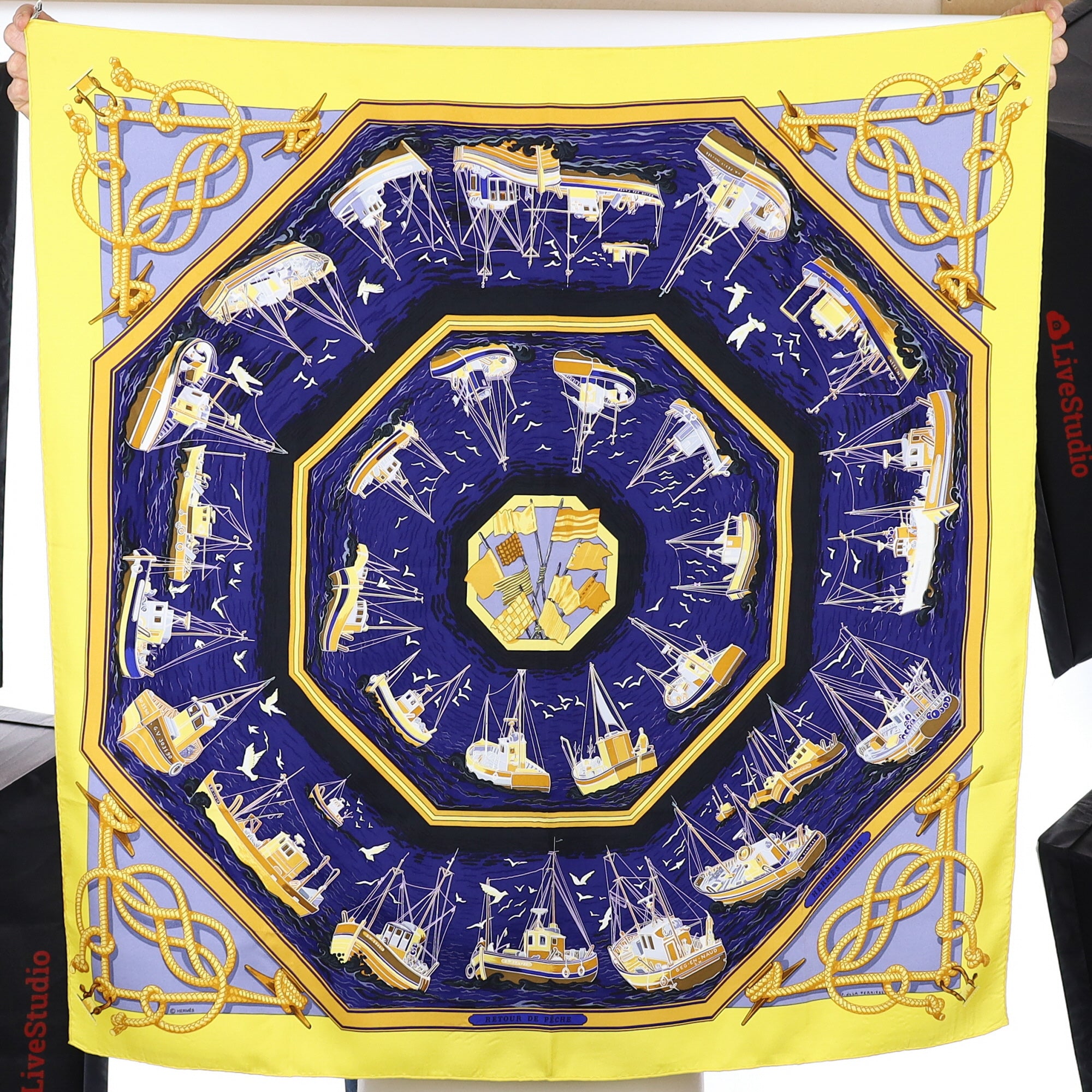 Hermès Retour de Pêche Silk Scarf
