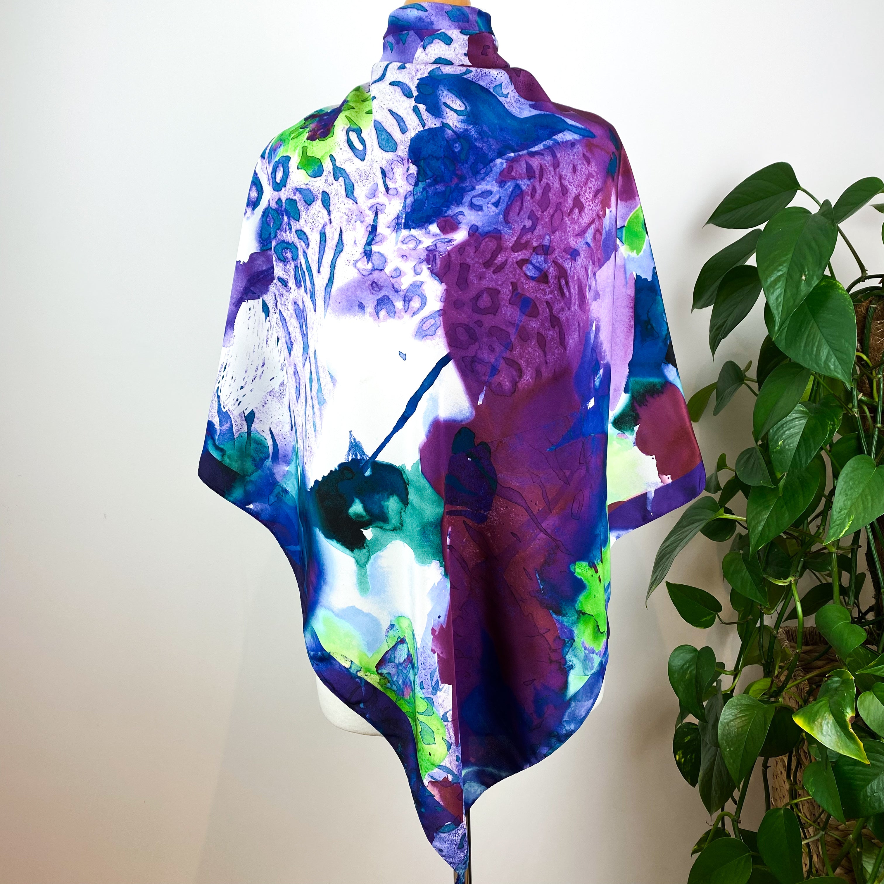 Large Abstract Design Italian Silk Scarf