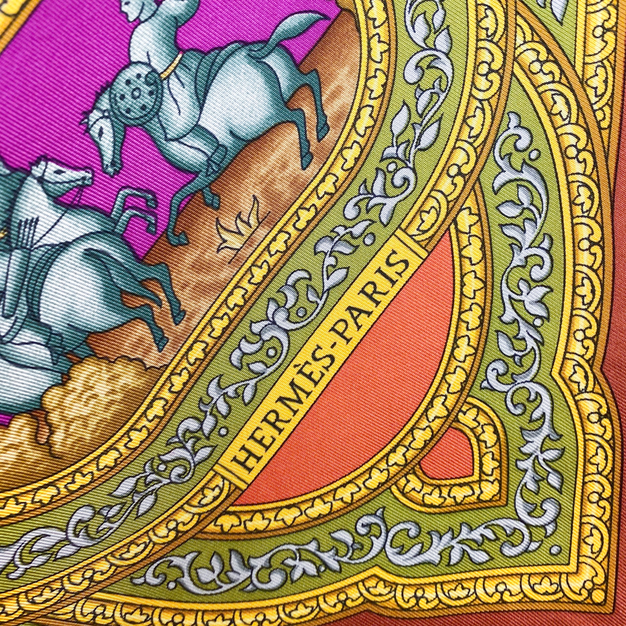 Boxed Hermes Qalamdan Vintage Silk Scarf