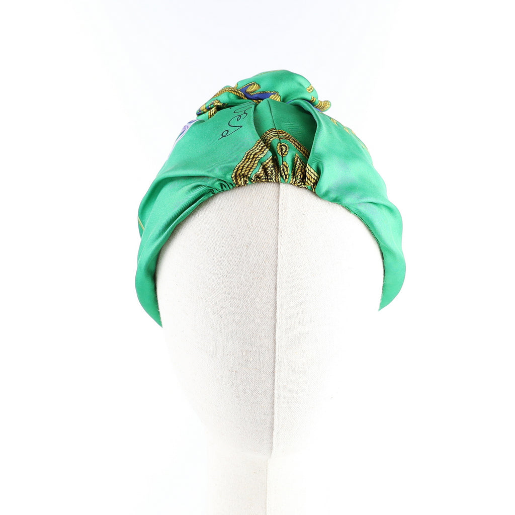 Hermès Arabesques Silk Turban Hat