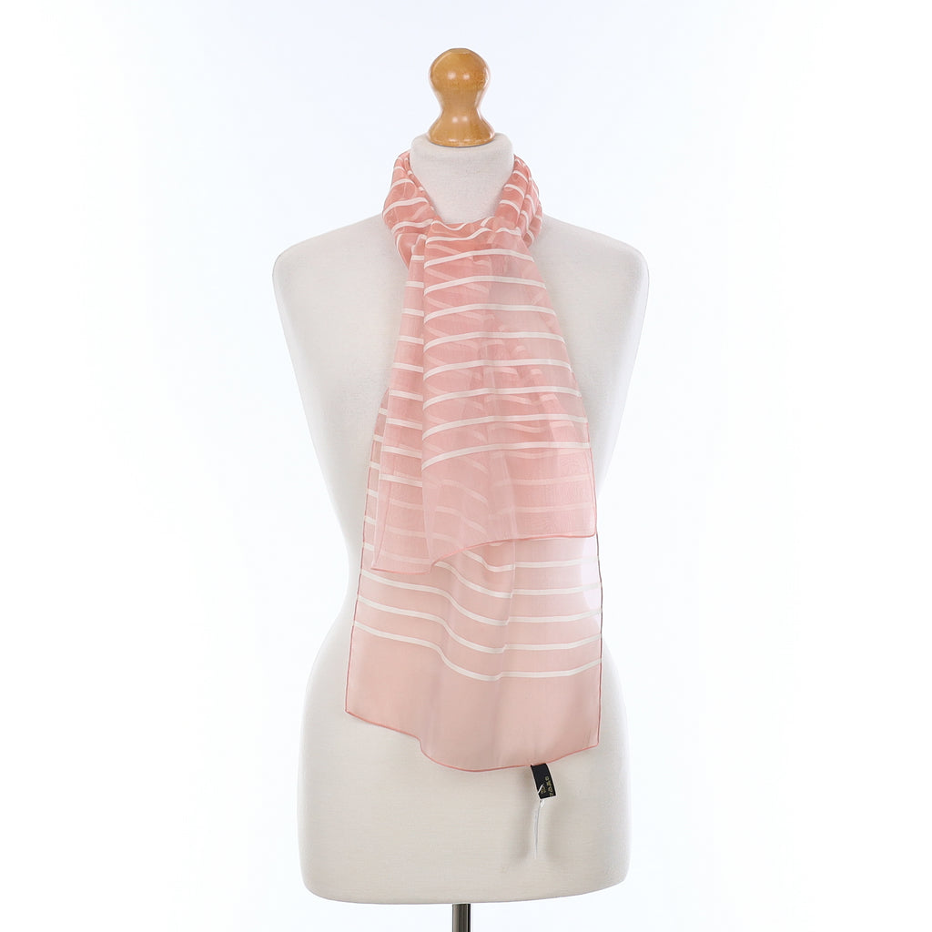 Jane Shilton Pink Striped Silk Scarf
