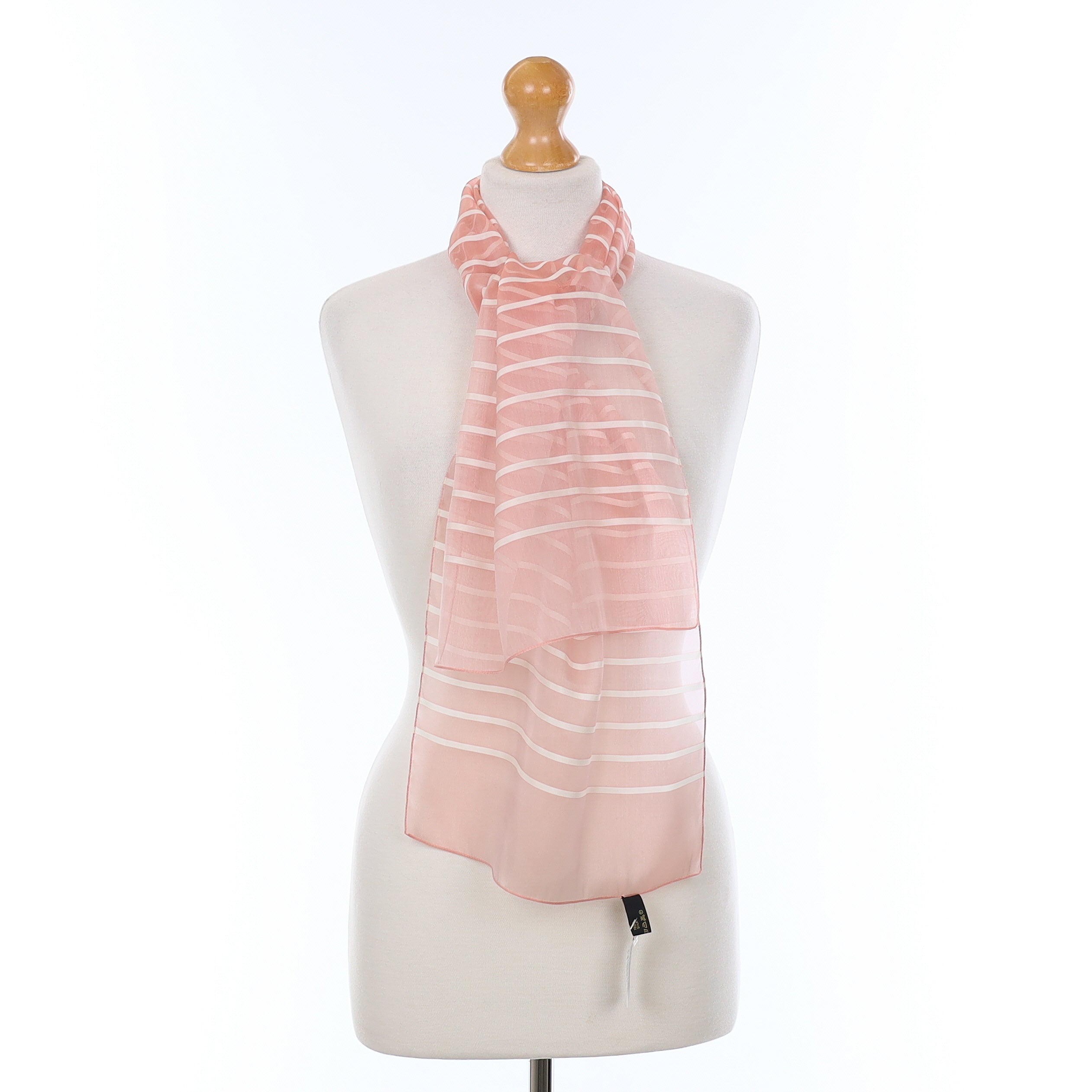 Jane Shilton Pink Striped Silk Scarf