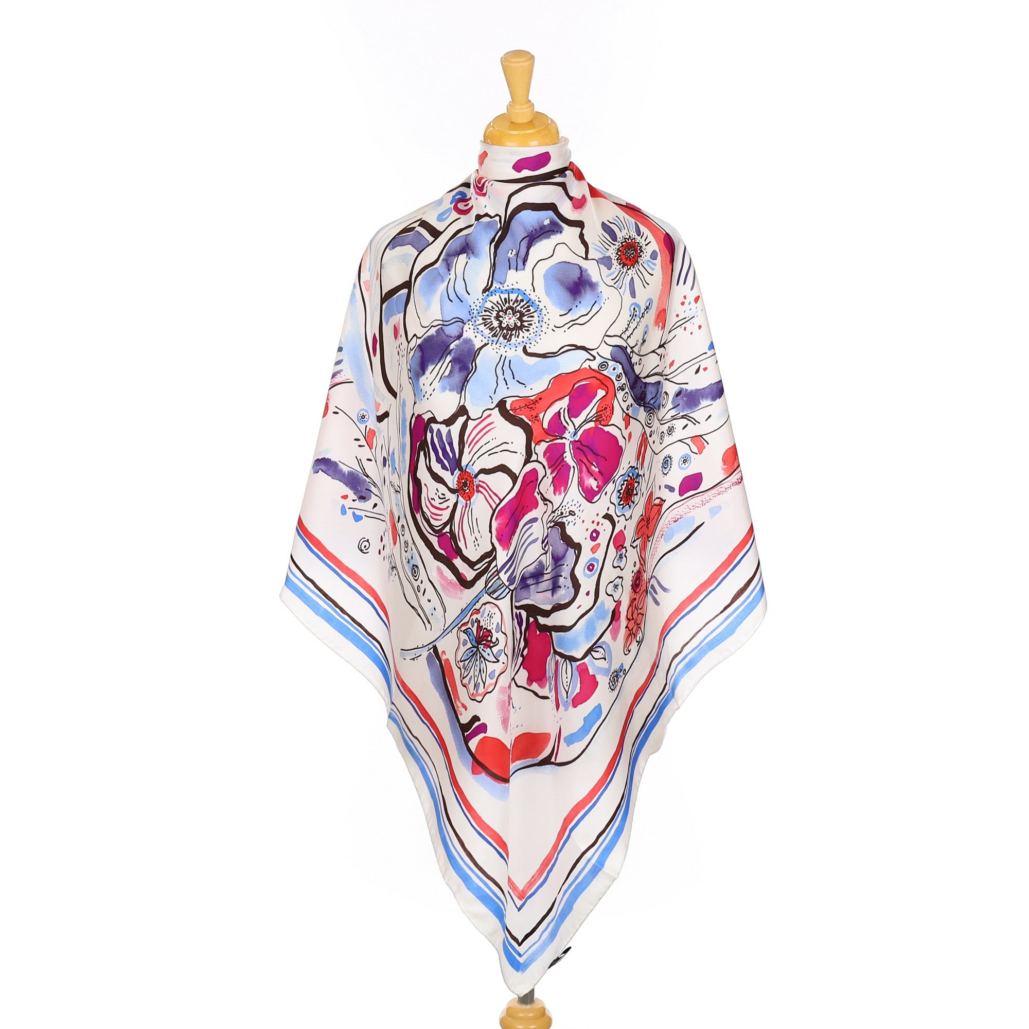 Brand New Bright Floral Silk Scarf
