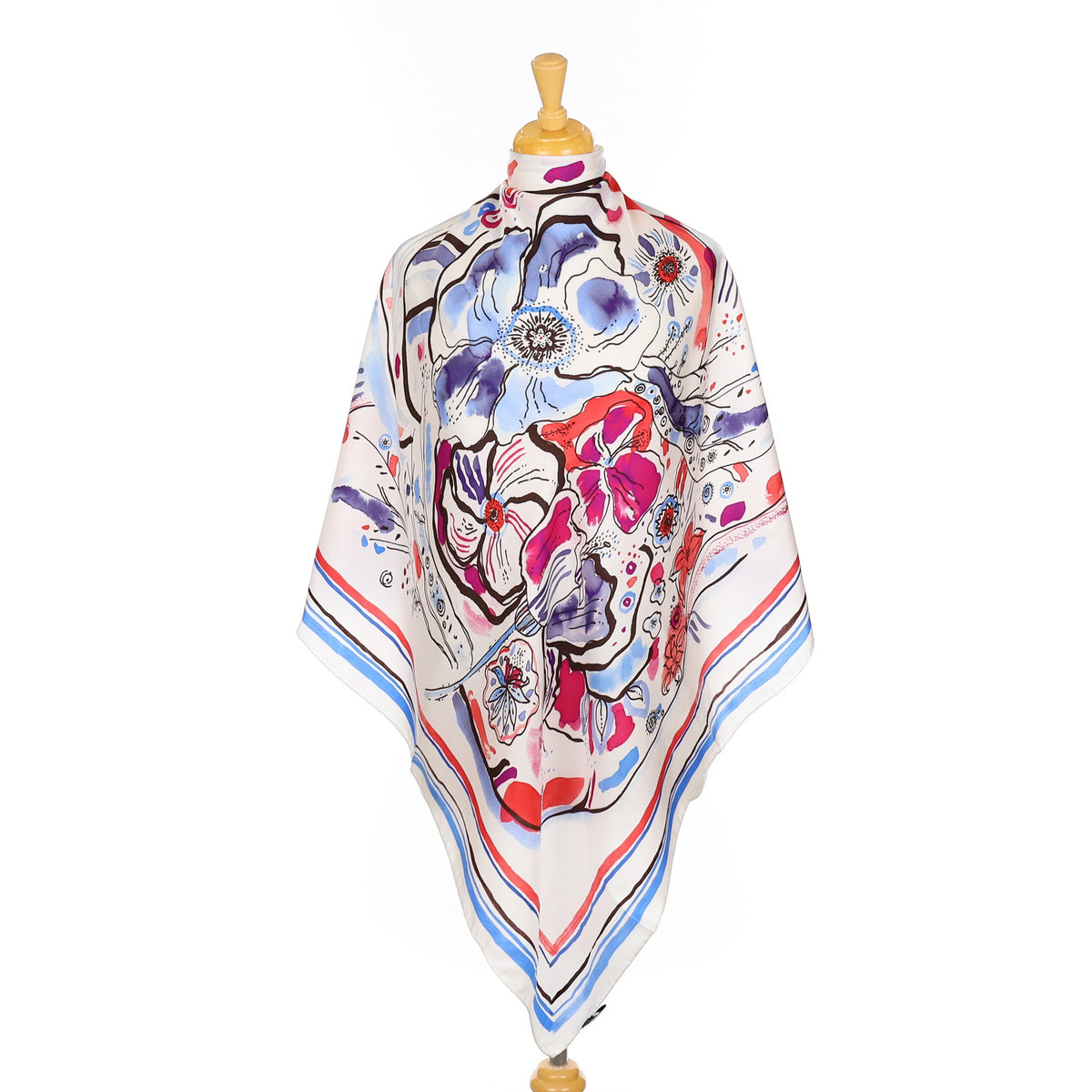 Brand New Bright Floral Silk Scarf