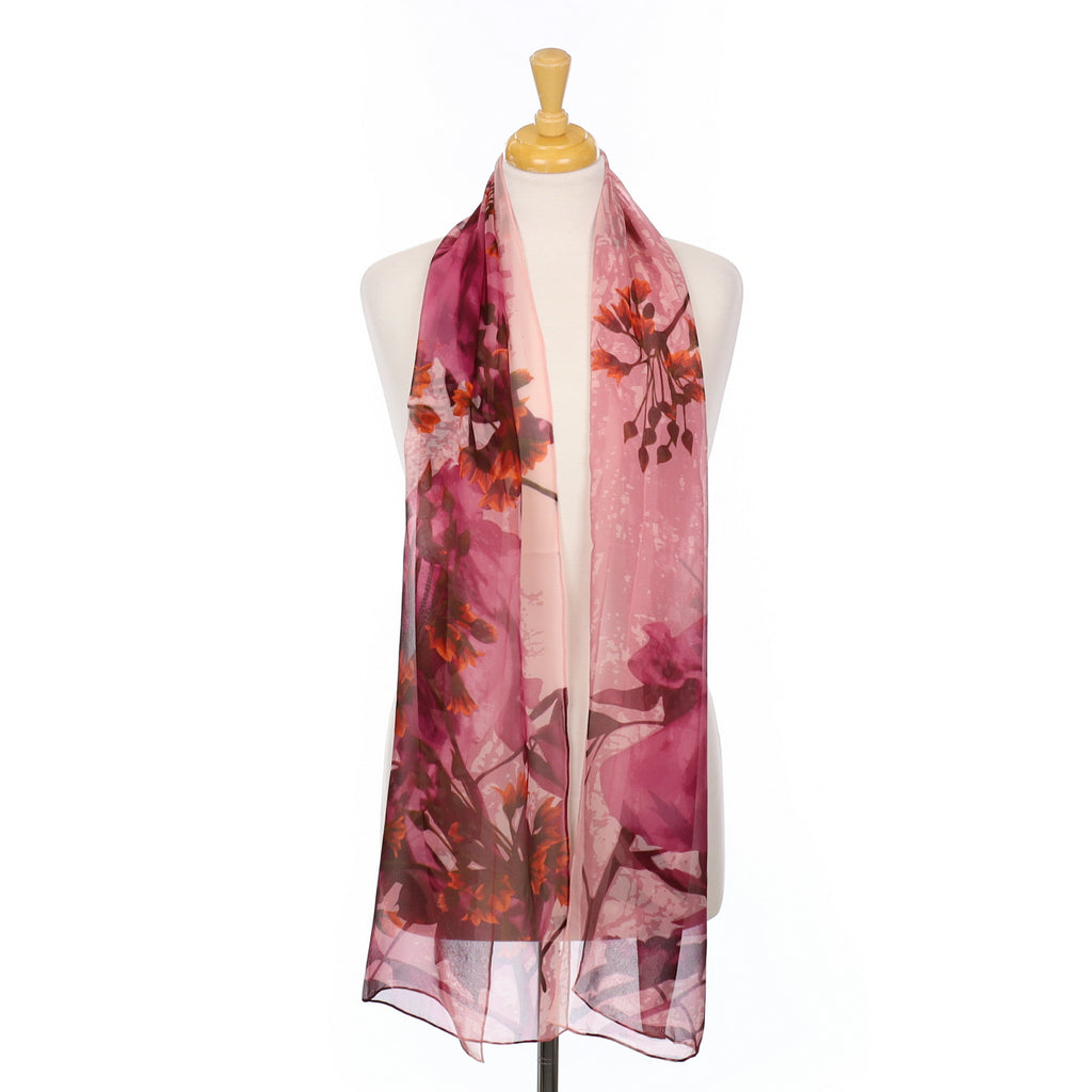 Brand New Kenzo Pink Chiffon Silk Scarf