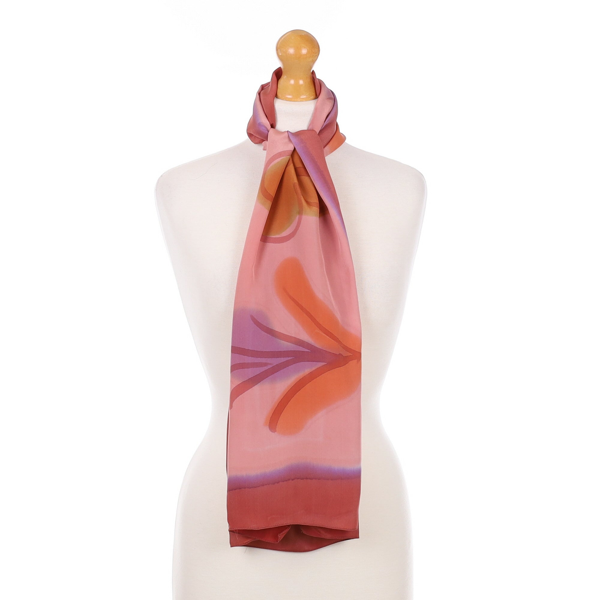 Rouge Pink Patterned Silk Scarf