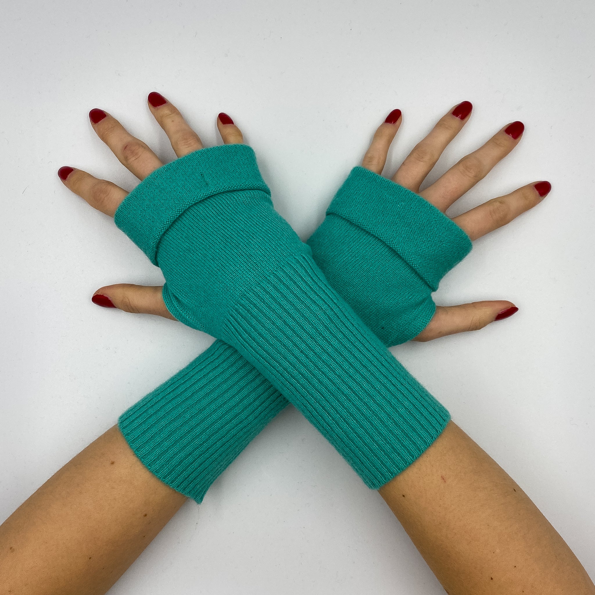 Paradise Green Fingerless Gloves