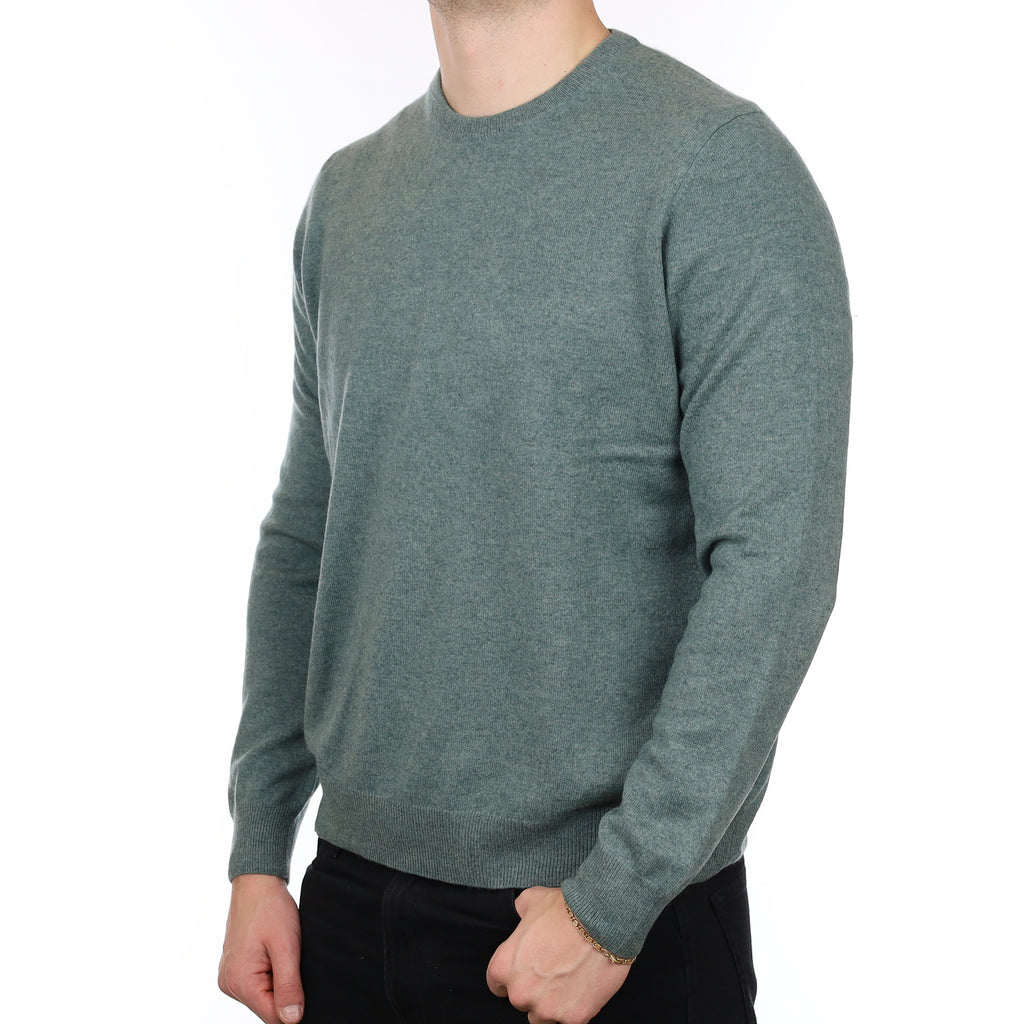 Men’s Alpine Green Cashmere Crew Neck Jumper XXL