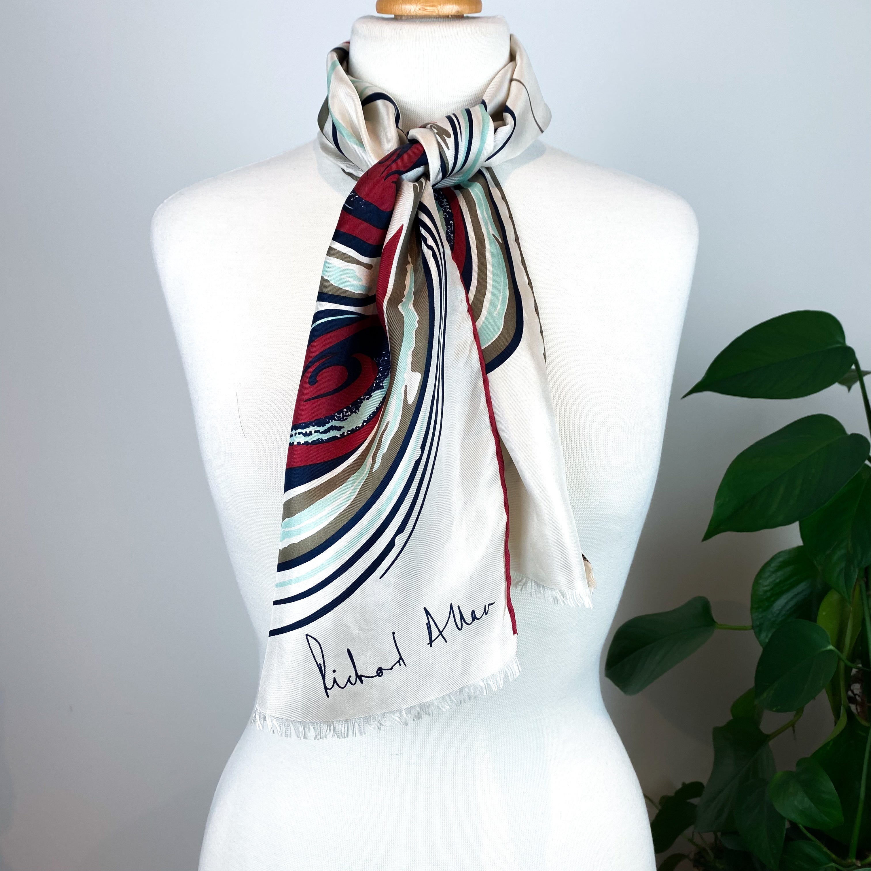 1970’s Richard Allan Long Vintage Silk Scarf