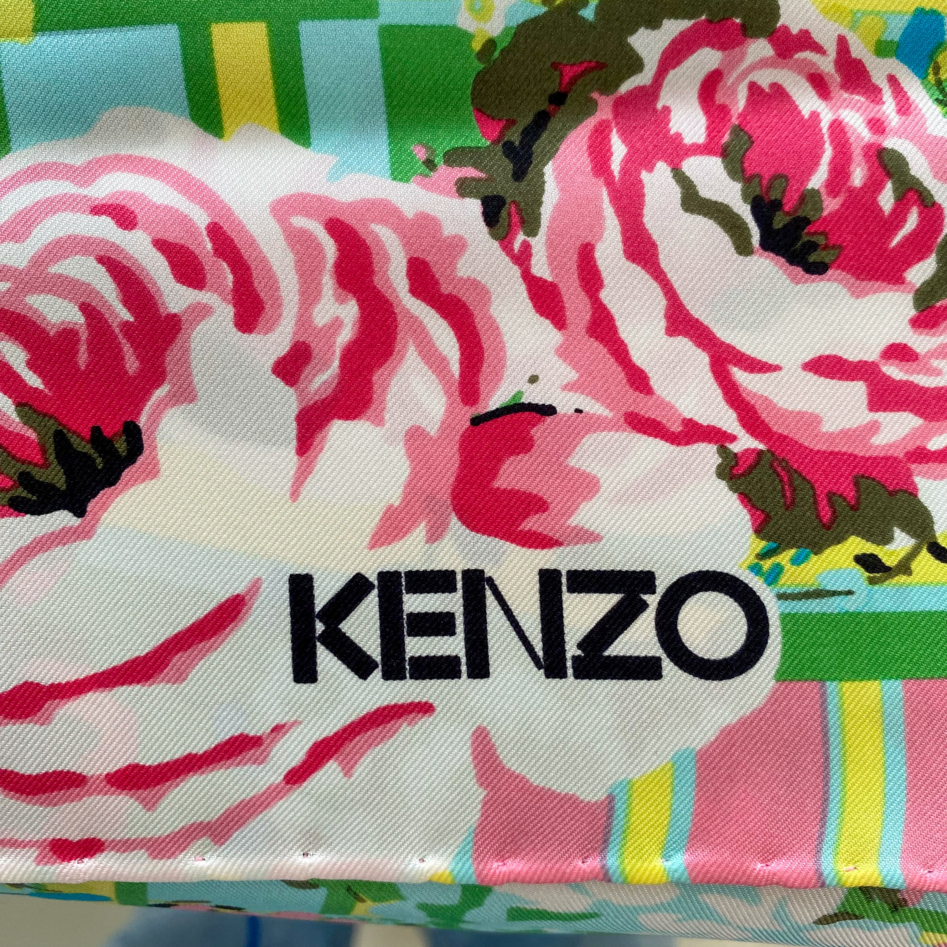 Immaculate Kenzo Floral Designer Silk Scarf
