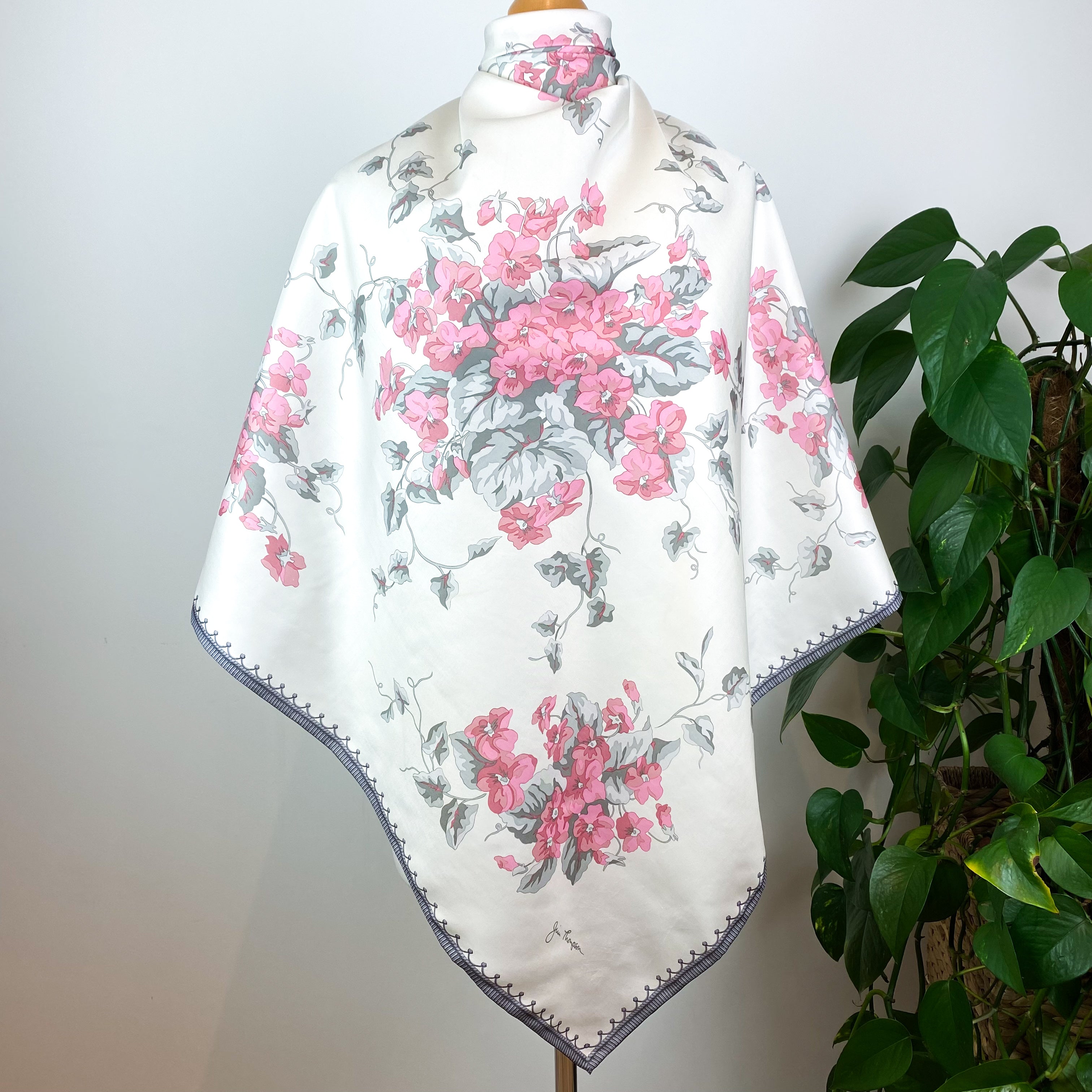 Pretty Jim Thompson Floral Silk Scarf