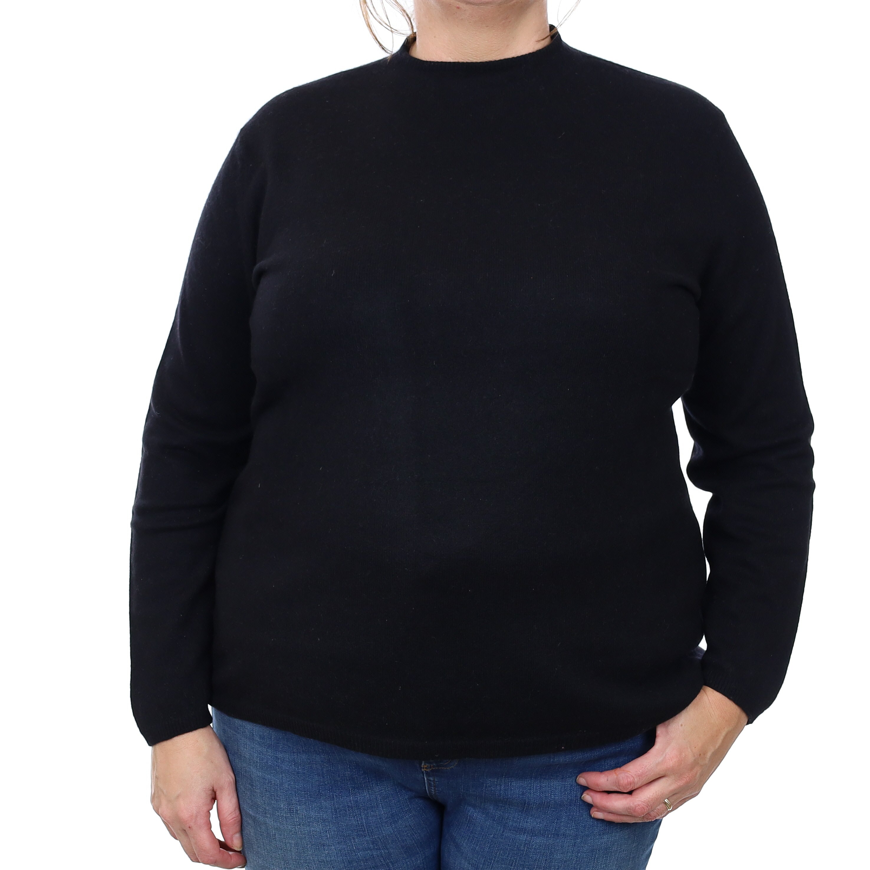 Black Cashmere Crew Neck Jumper Extra Large