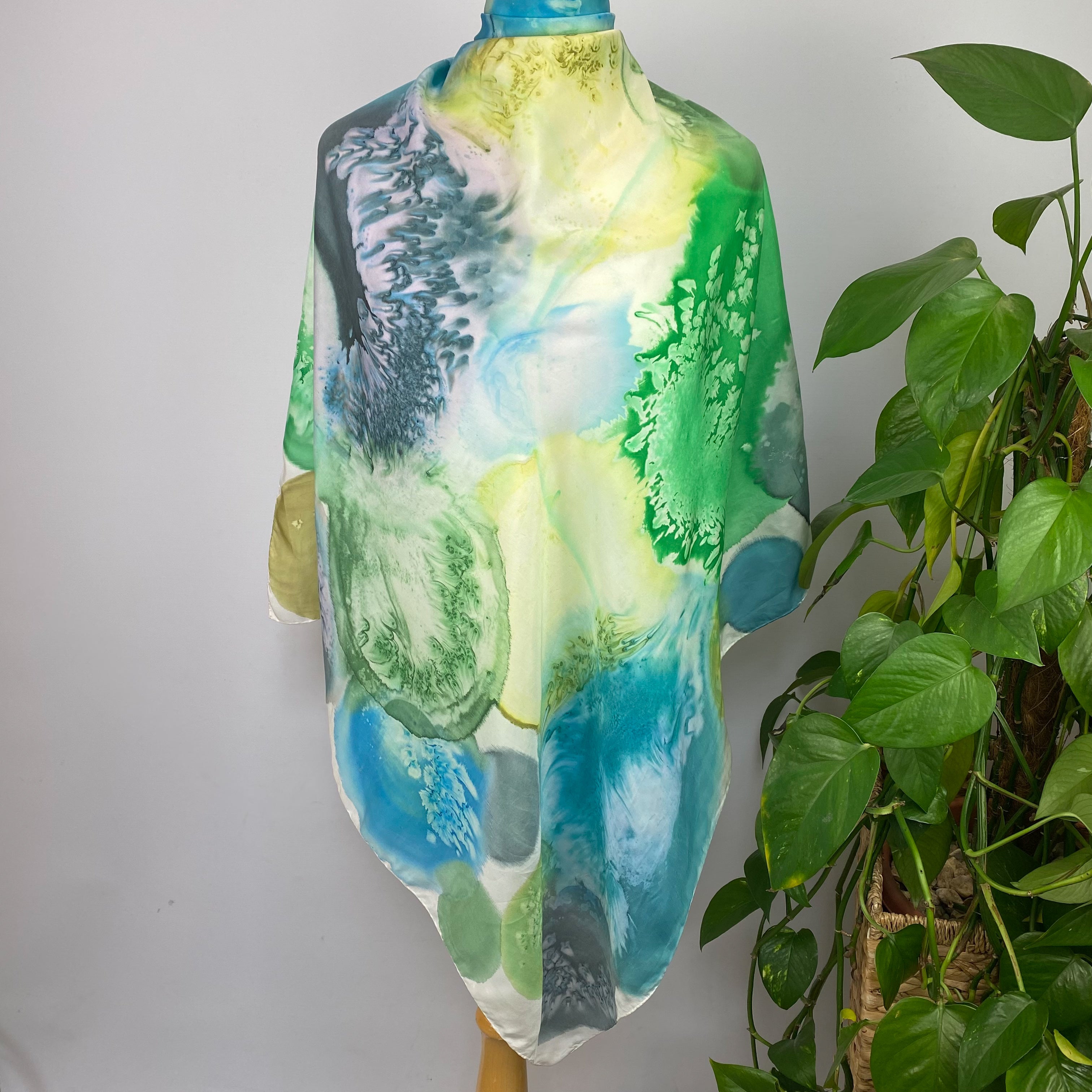Abstract Water Colour Design Silk Scarf