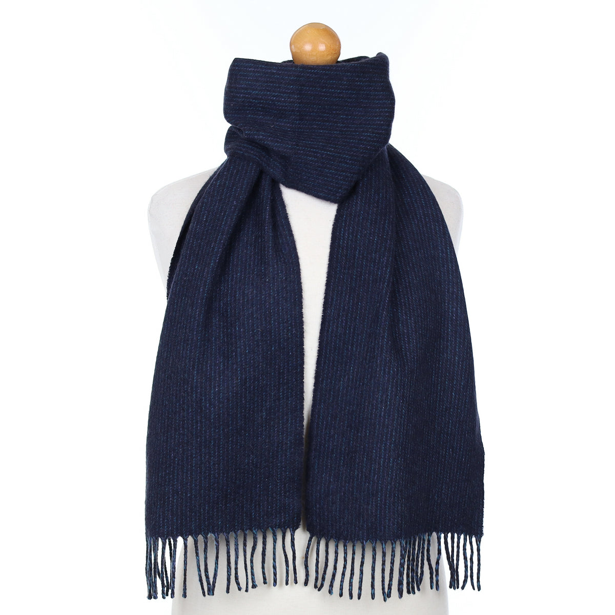 Scottish Navy Blue Flecked Cashmere Woven Scarf