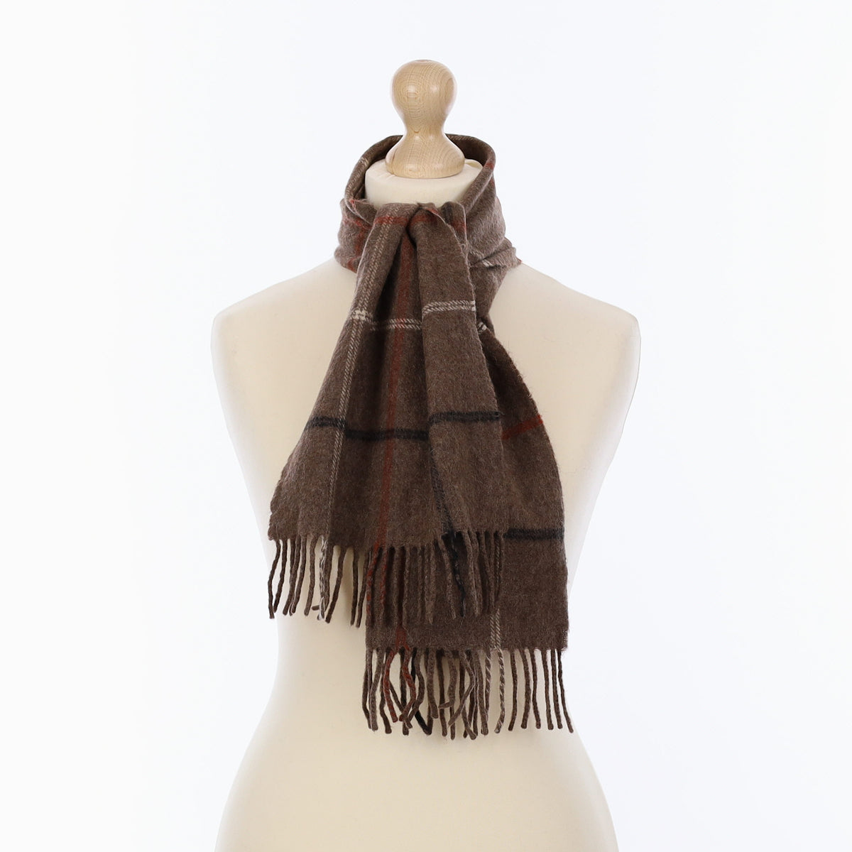 Mole Plaid Cashmere Woven Scarf