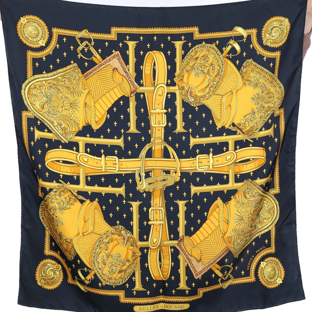 Hermès Selles A Housse Silk Scarf