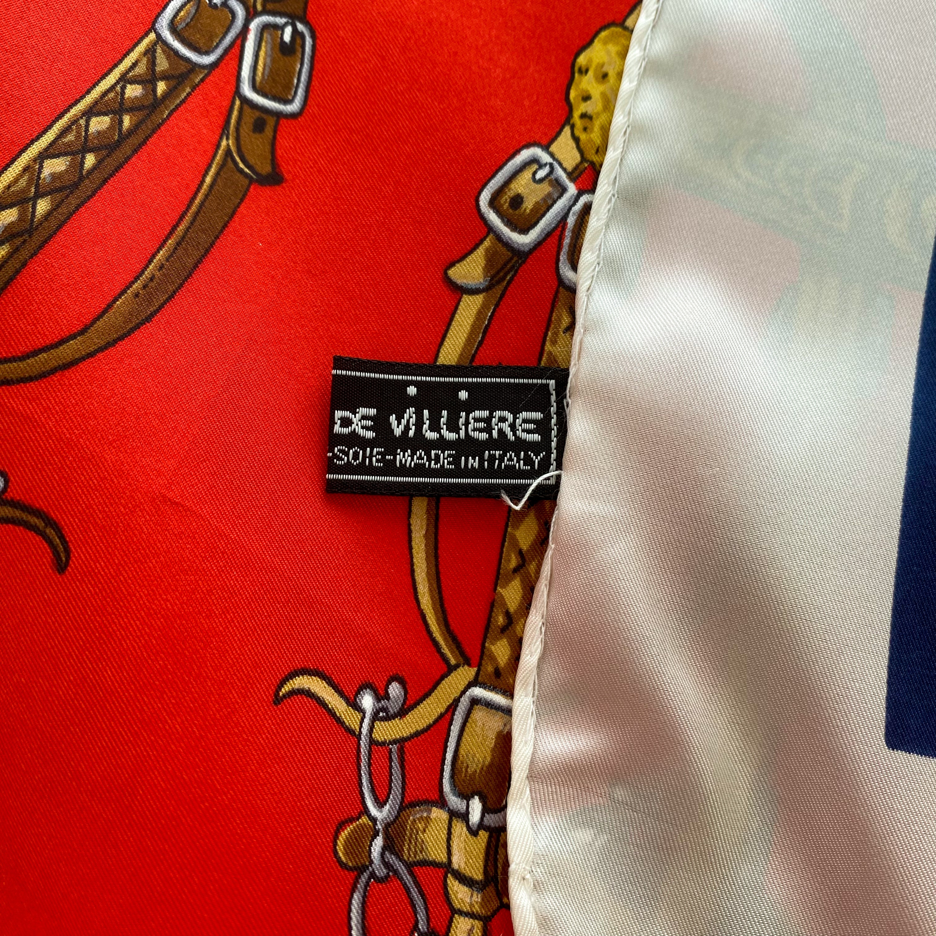 Philippe de Villiere Equestrian French Vintage Silk Scarf