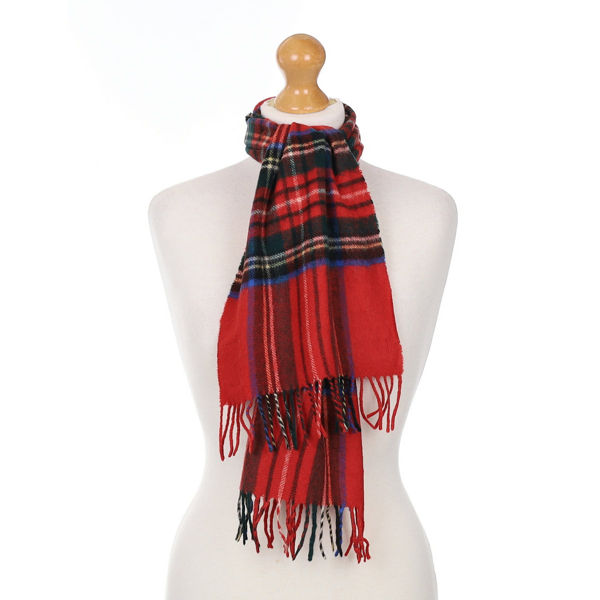 Red Tartan Cashmere Woven Scarf