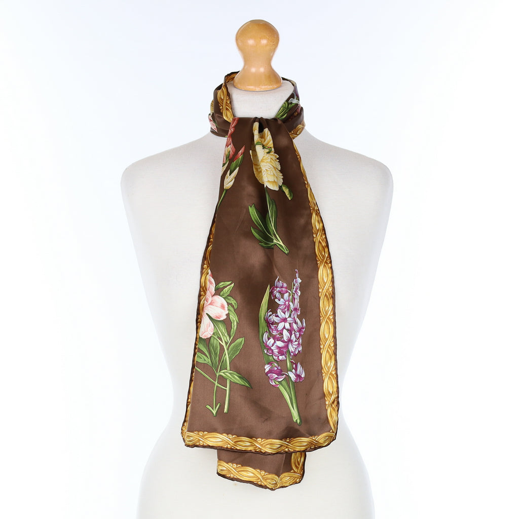 Floral Patterned Silk Scarf