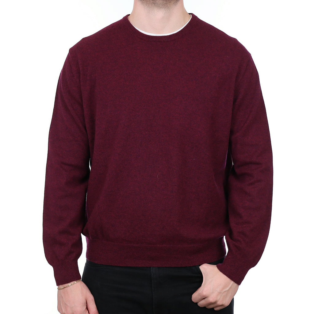 Men’s Mulberry Purple Marl Cashmere Crew Neck Jumper XXXL