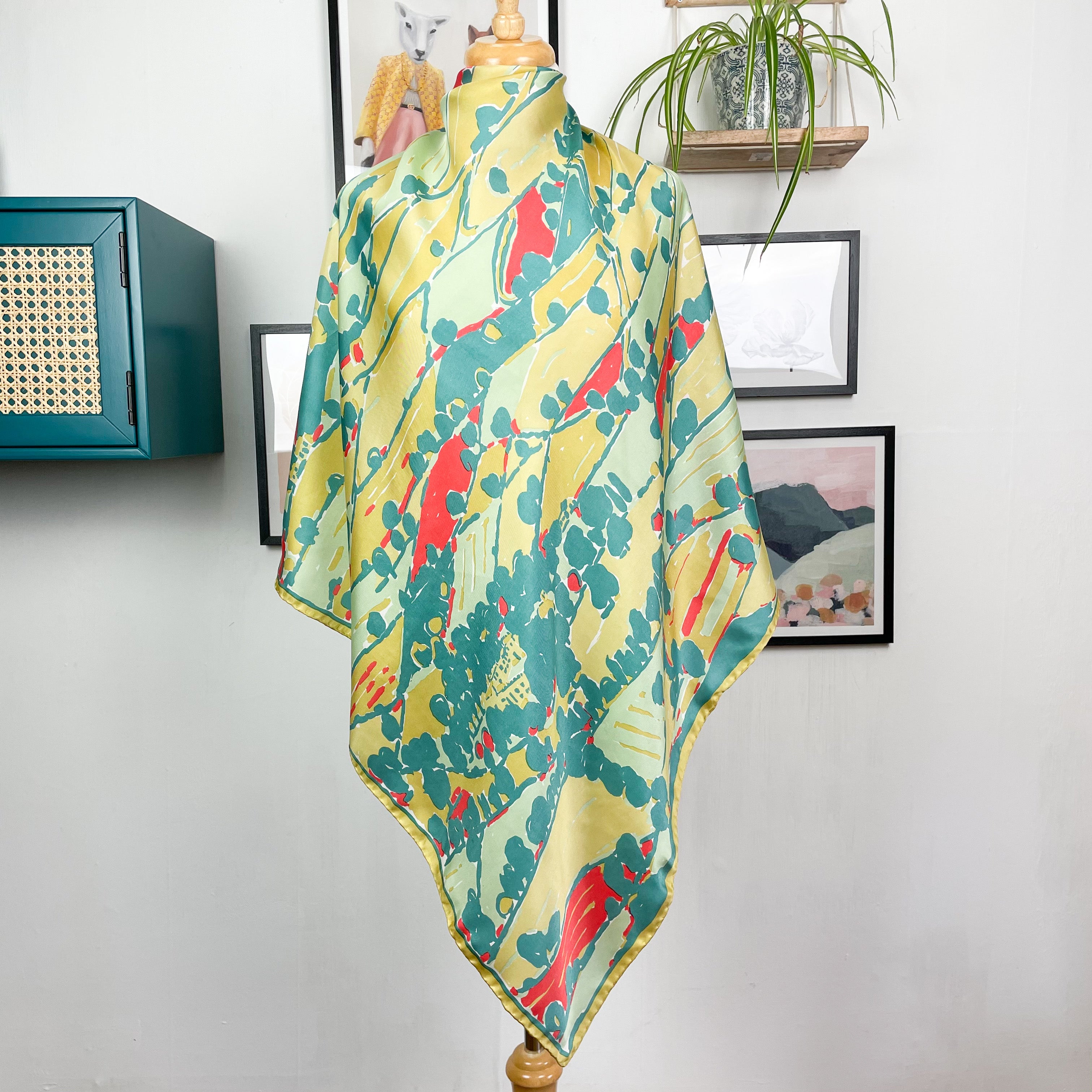 Beckford Country Scene Vintage Silk Scarf