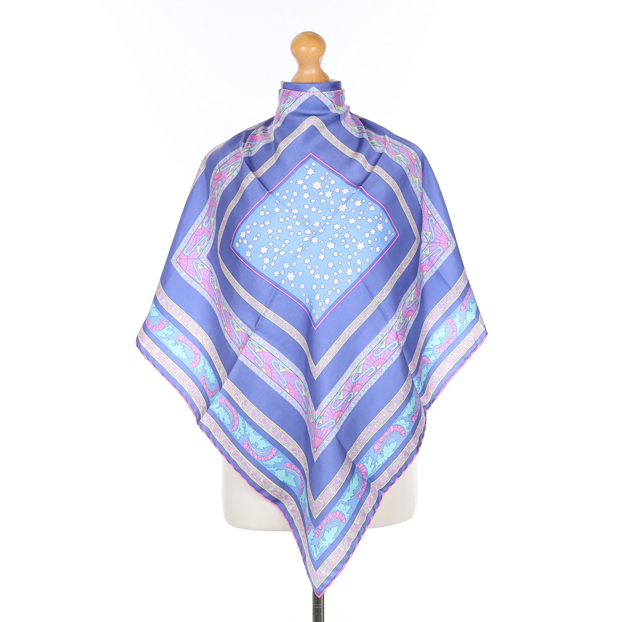 Bright Pastel Starred Silk Scarf