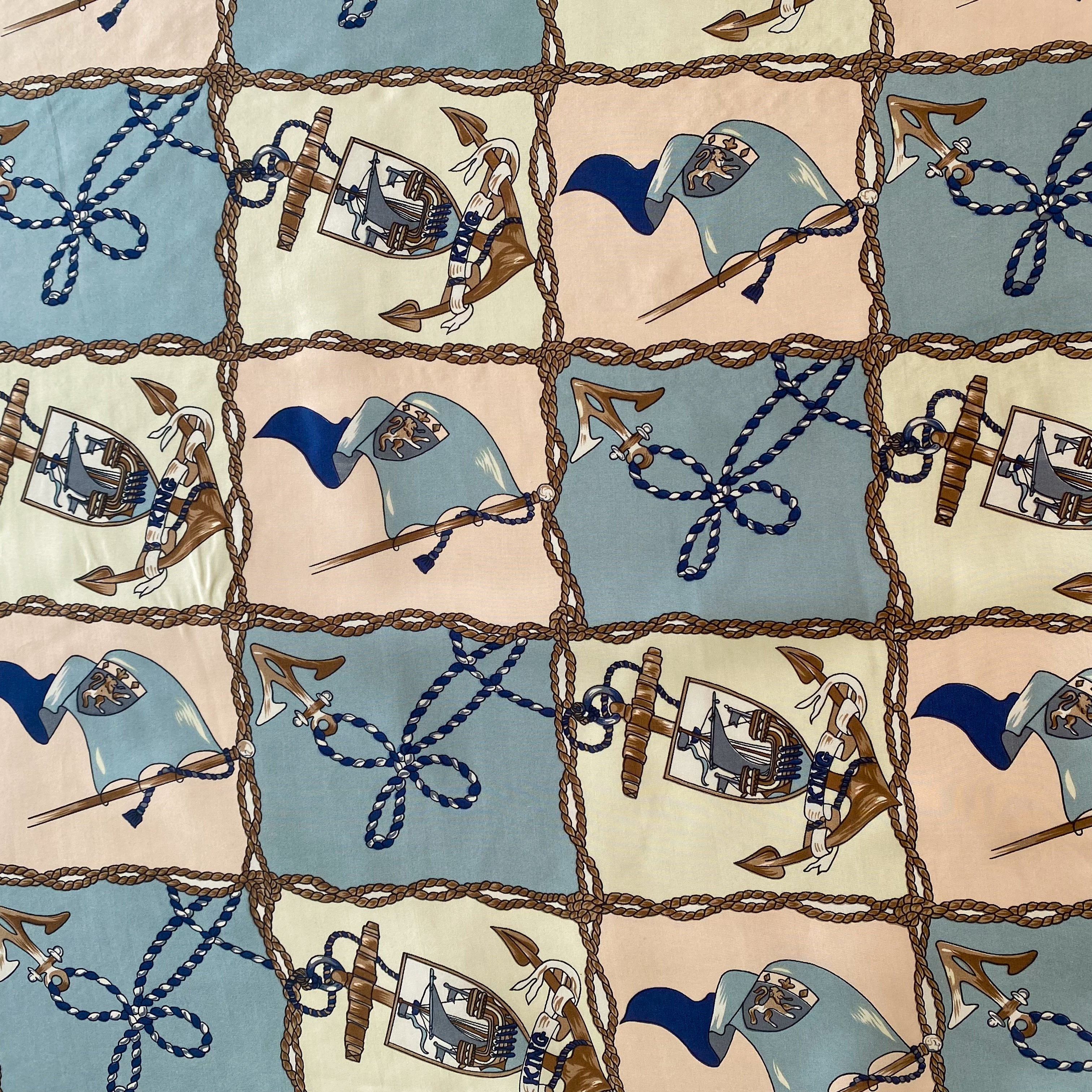 Nautical Design Vintage Silk Scarf